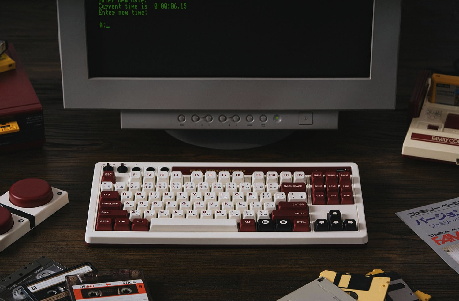 8BitDo Retro Mechanical Keyboard, Bluetooth/2.4G/USB-C Hot Swappable ...