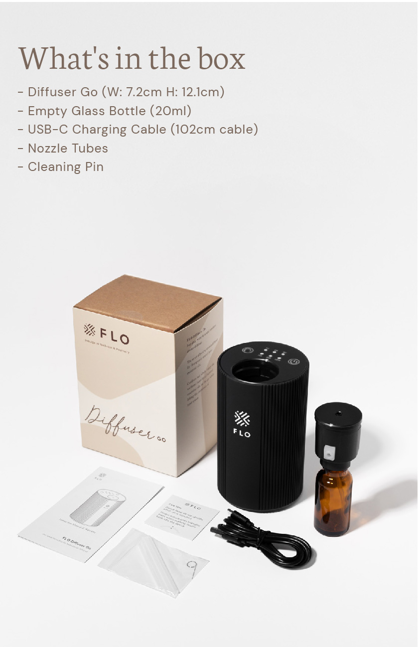 FLO Diffuser Go - Aroma Nebulising Portable Essential Oil Diffuser ...