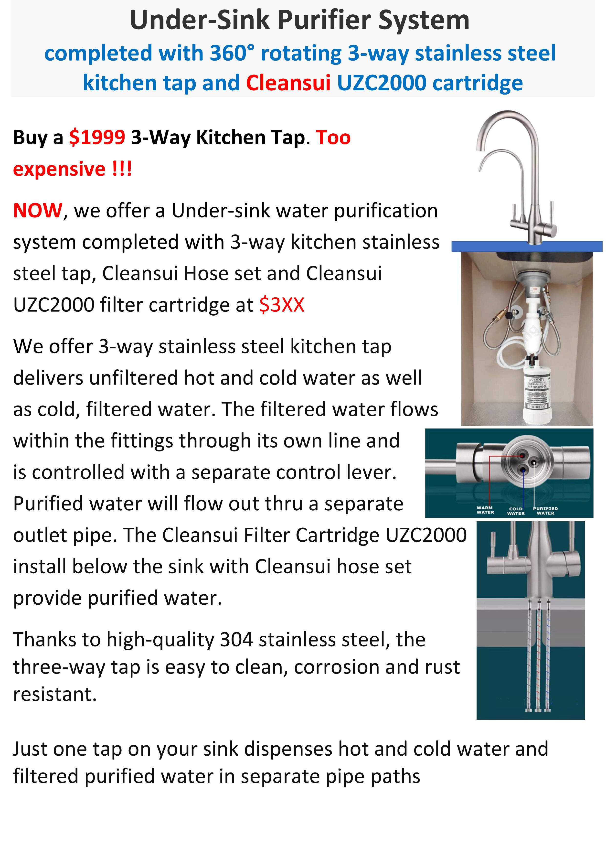 CLEANSUI under-sink purification system with 3 ways Separate outle ...