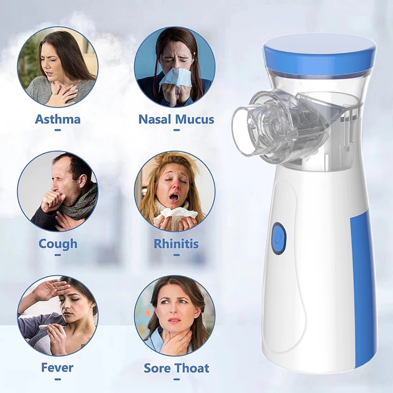 Mesh nebulizer, portable silent handheld mini inhaler, ultrasonic ...
