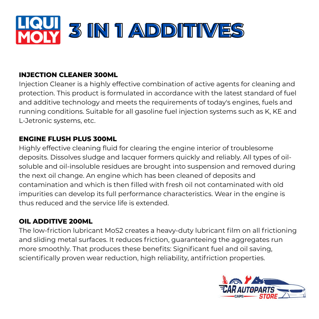 Liqui Moly 3in1 Additives Set | Engine Flush Plus / Oil Additive ...
