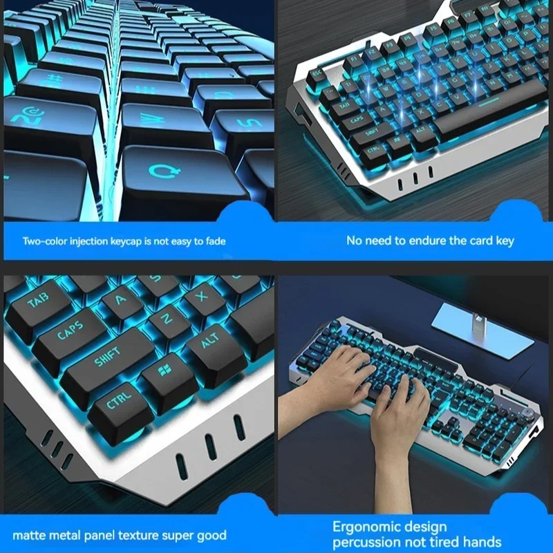 Membrane Gaming Keyboard Gaming Mouse Membrane Feeling RGB LED Backlit ...