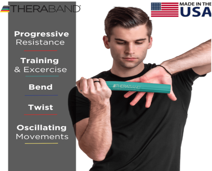 Theraband Flexbar Fitness Bar Improving Grip Strength Tennis Elbow ...