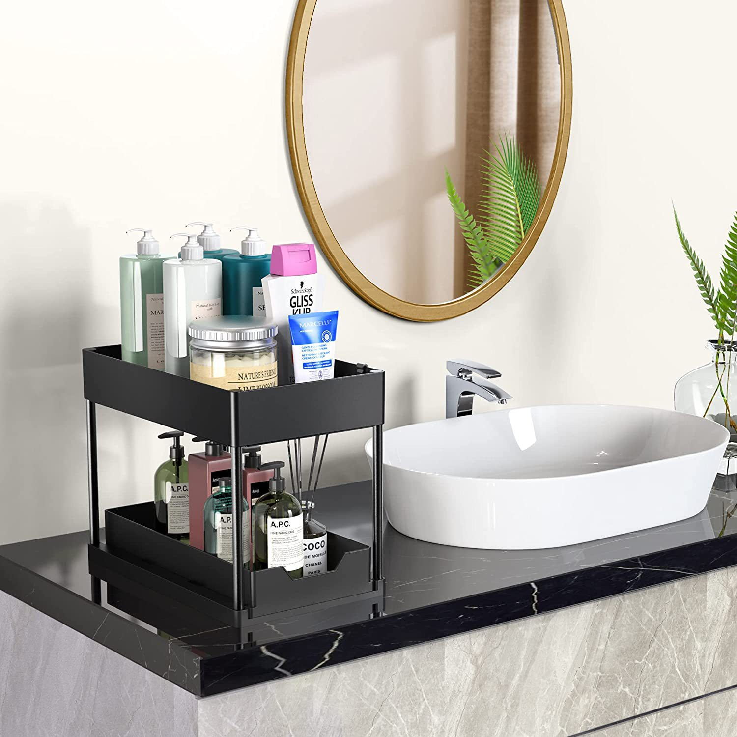 (SG STOCK) Under Sink Rack/ PP Plastic 2 Tier Kitchen Shelf Storage ...