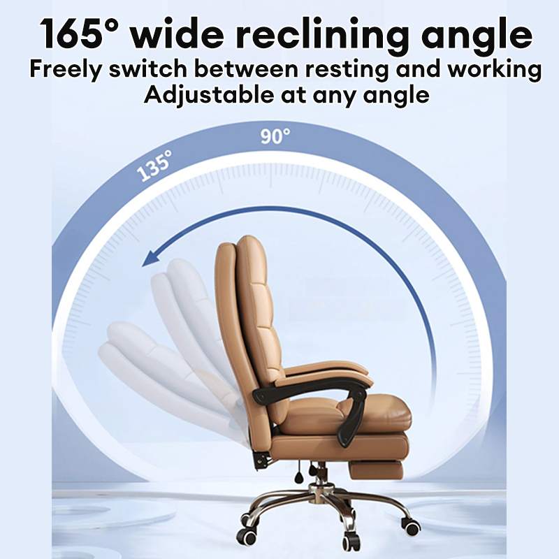 OSUM Cowhide Leather Chair Business Office Chair Computer Chair ...