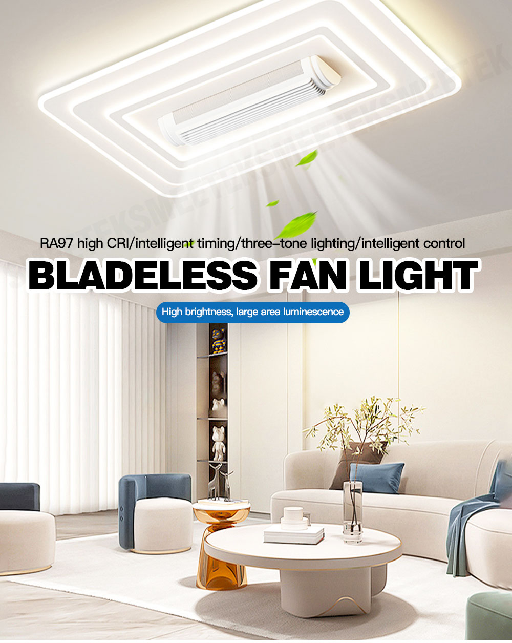bladeless ceiling fan bathroom fan light bedroom ceiling fan light with ...