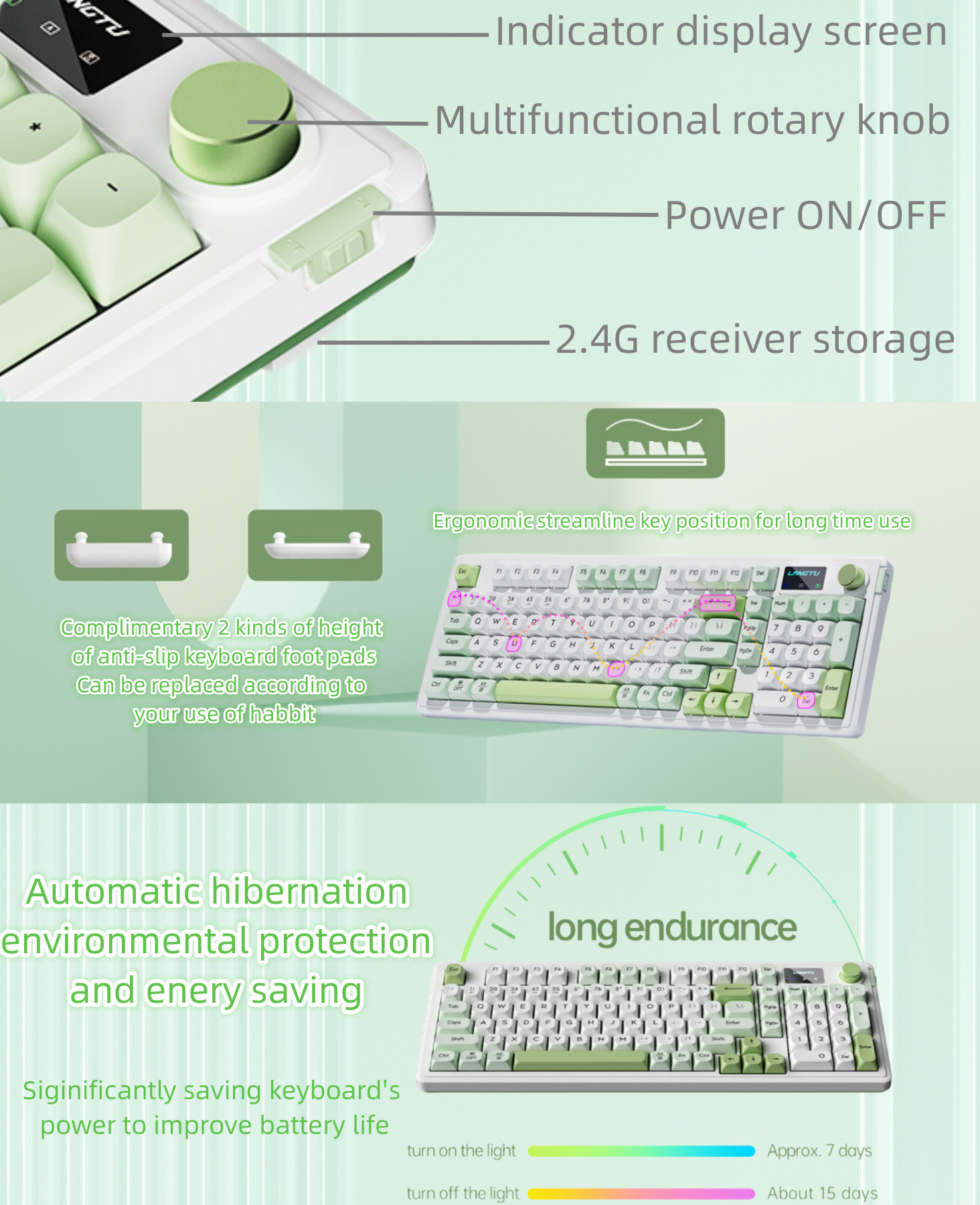 L98 Bluetooth RGB Mute Keyboard Office 2.4G Wireless Keyboard | Shopee ...