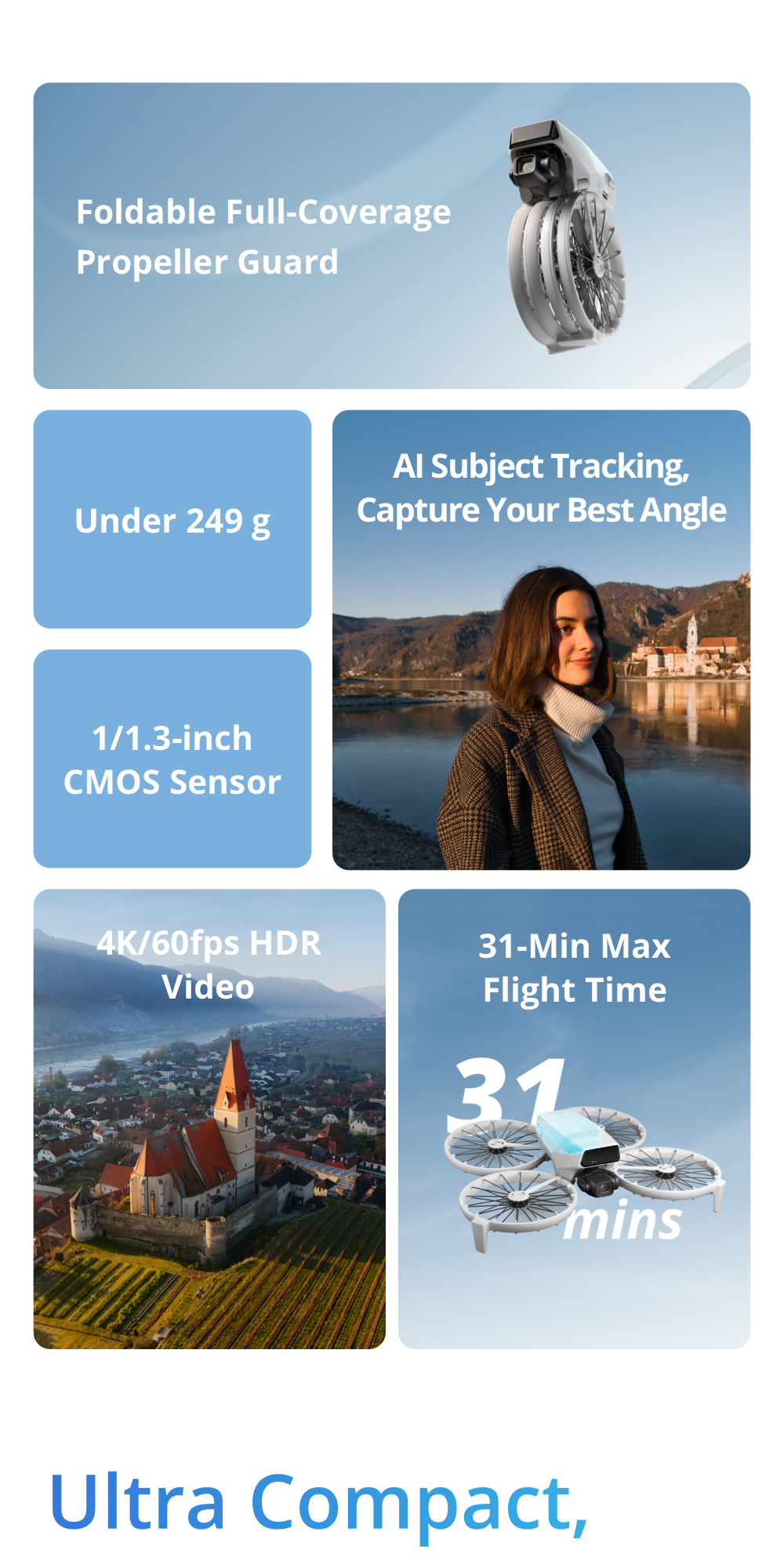 DJI Flip - Camera Drone | 6 Shooting Modes | Under 249g | Smart Subject ...