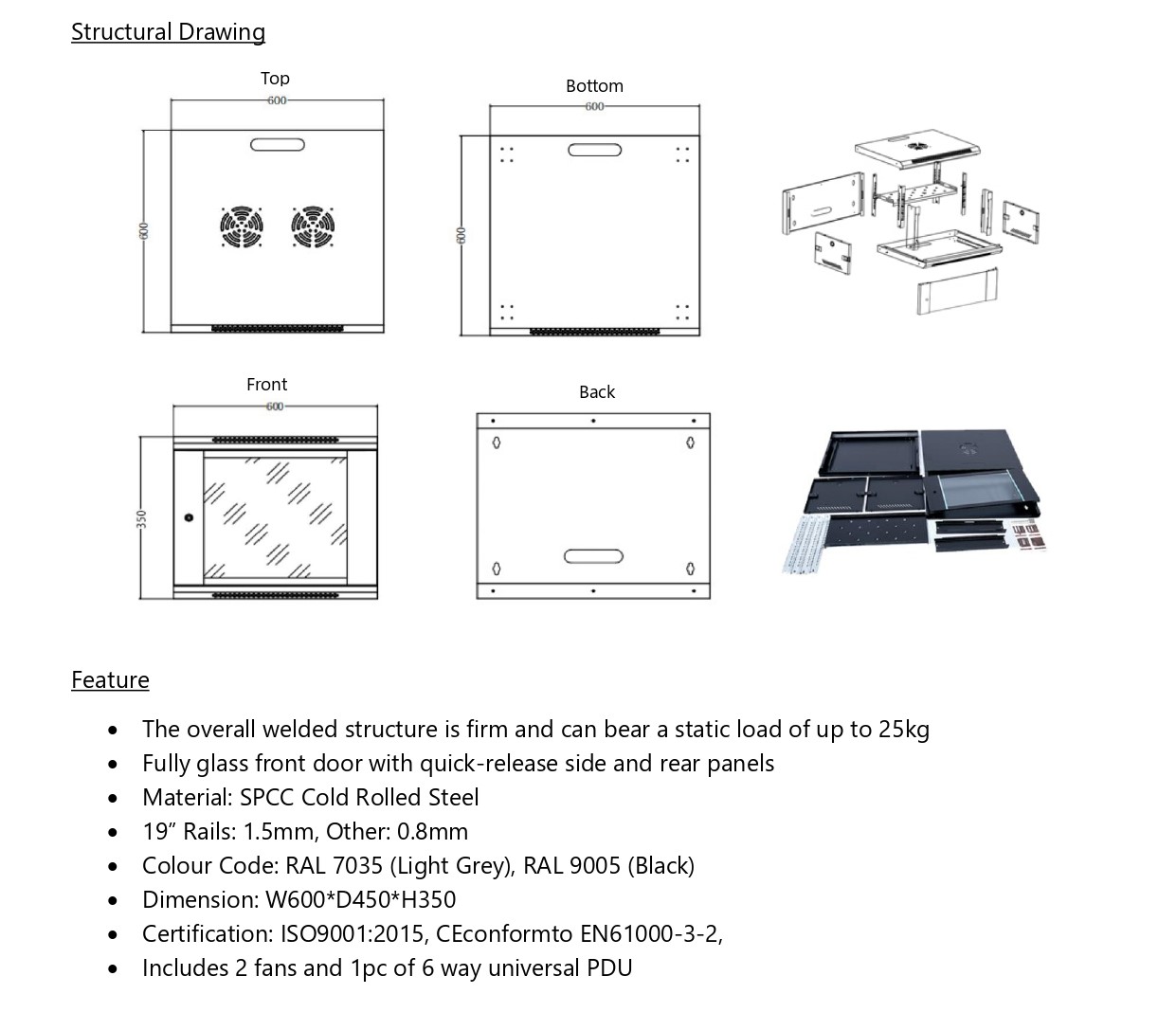 7-STAR* 6U - 9U Wall Mount Server Rack Cabinet for CCTV IP Camera ...