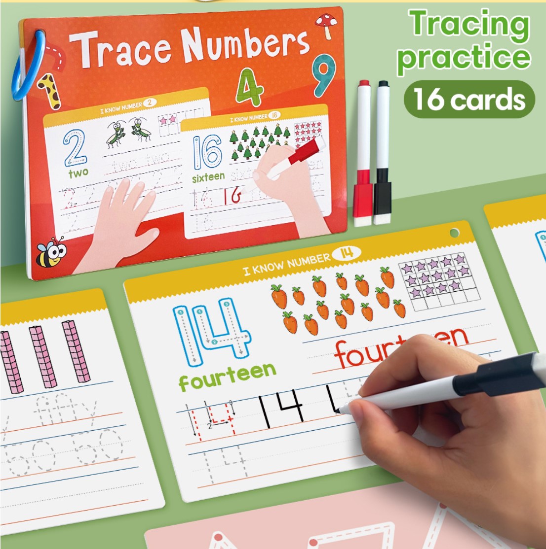 Kids English Tracing Book Card number alphabet for Preschool ...