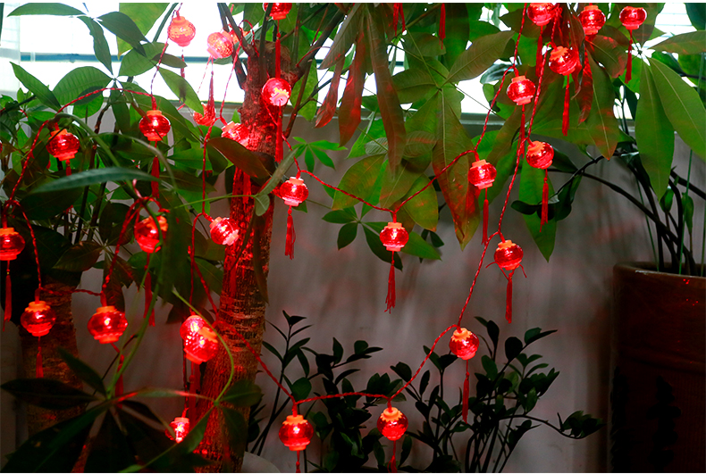 [V.Home] LED Red Hanging Lanterns String Lights Chinese New Year String ...