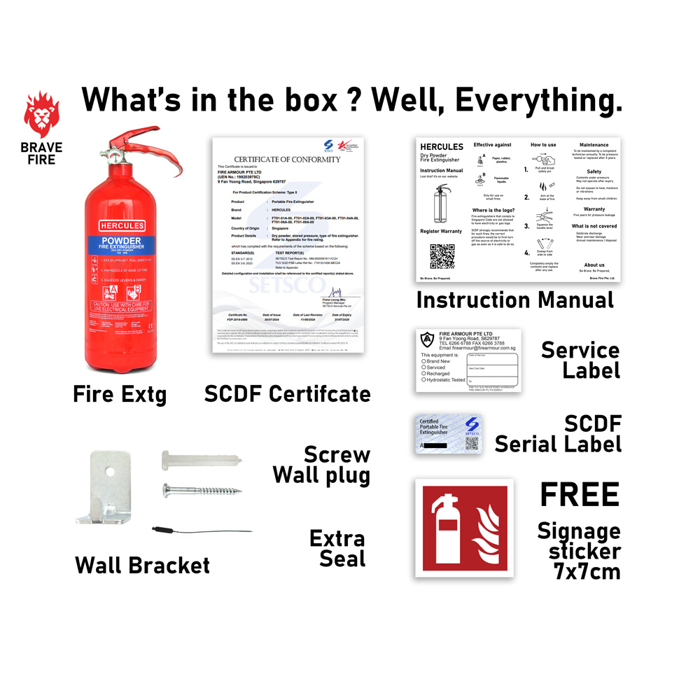 [SCDF ] 1/2/3/4 ABC Dry Powder Fire Extinguisher | Shopee Singapore
