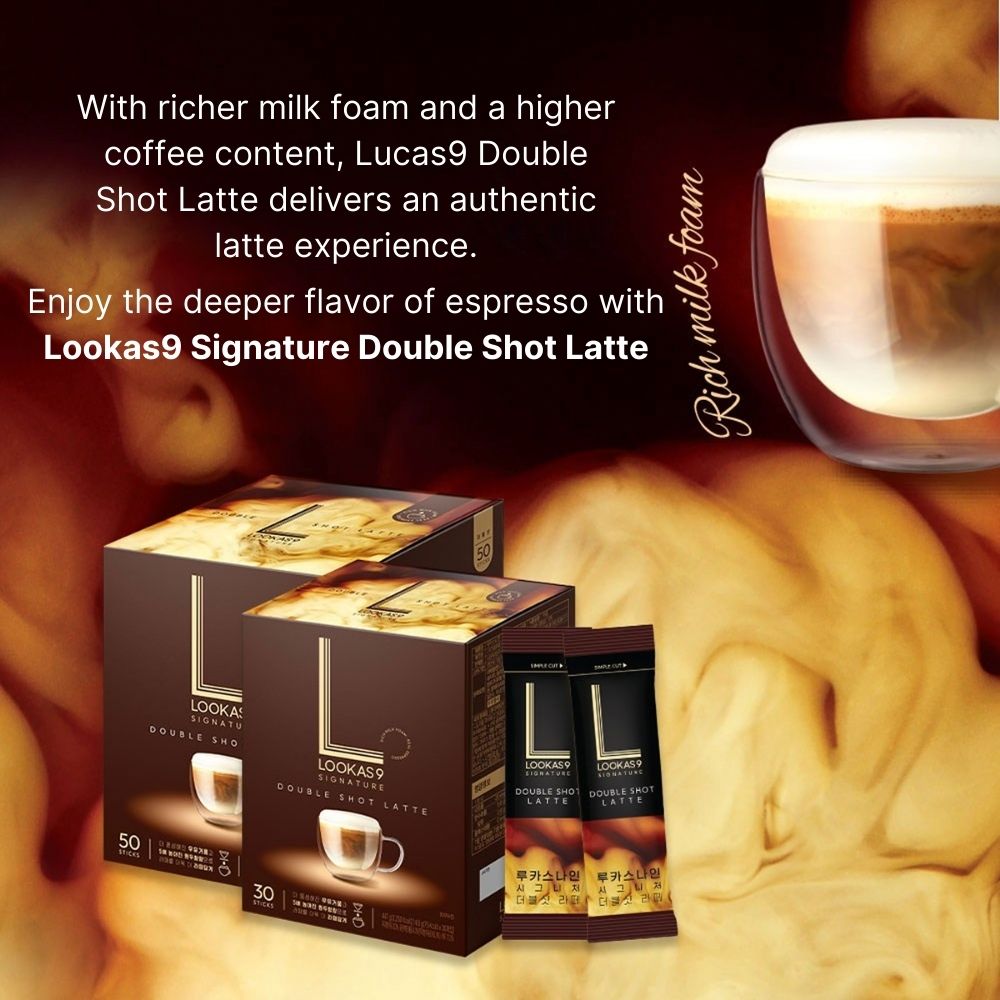 NAMYANG Lookas9 Signature Double Shot Latte - 50 Packets, 14.9g Each ...