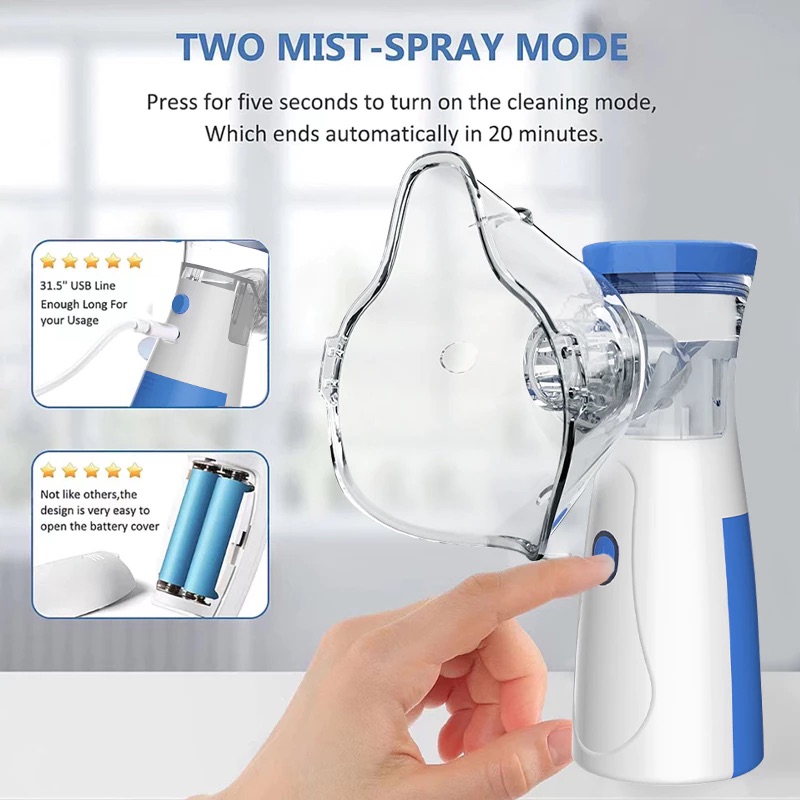 Mesh nebulizer, portable silent handheld mini inhaler, ultrasonic ...