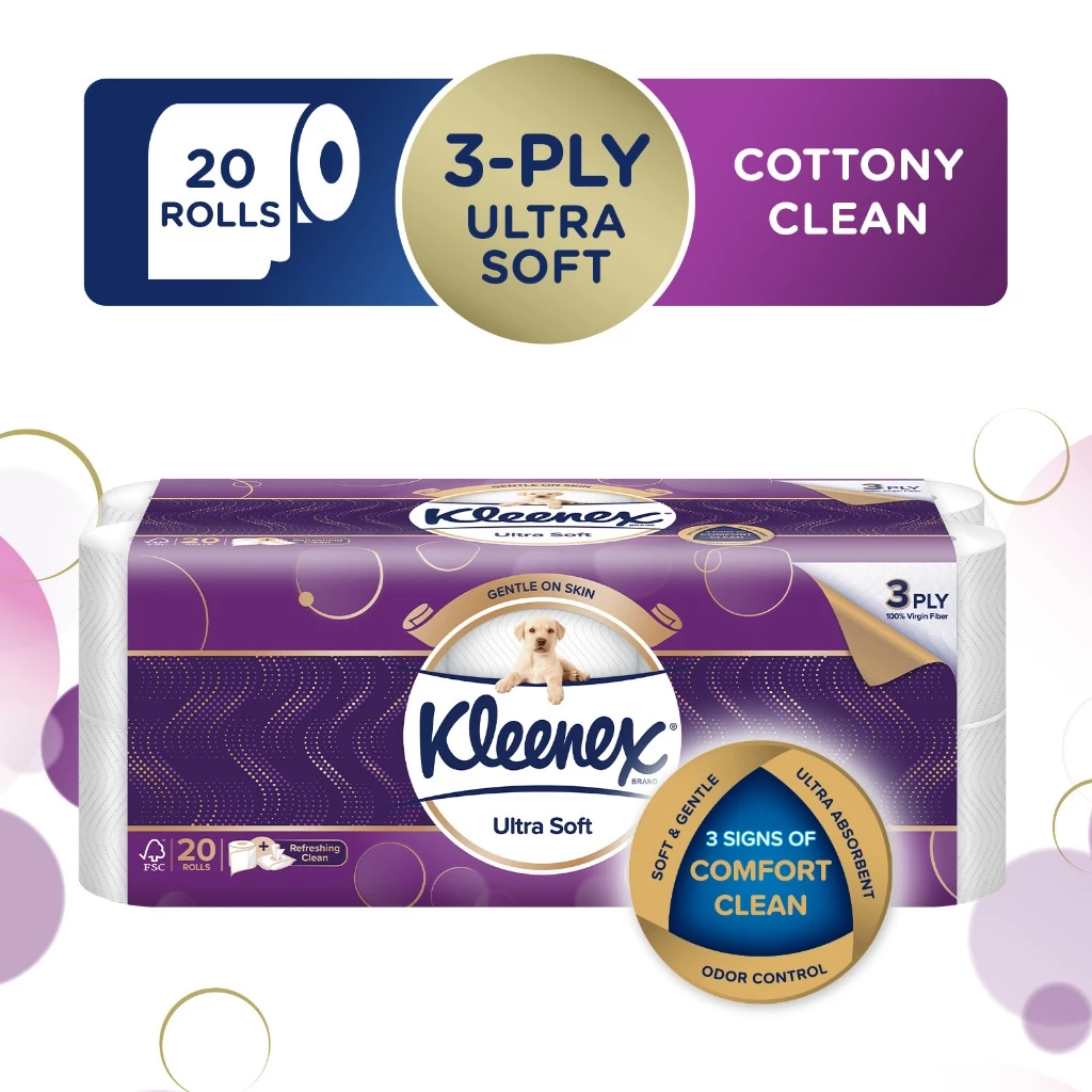 [Bundle Deal] Kleenex Ultra Soft 3-Ply Toilet Paper / Bathroom Tissues ...