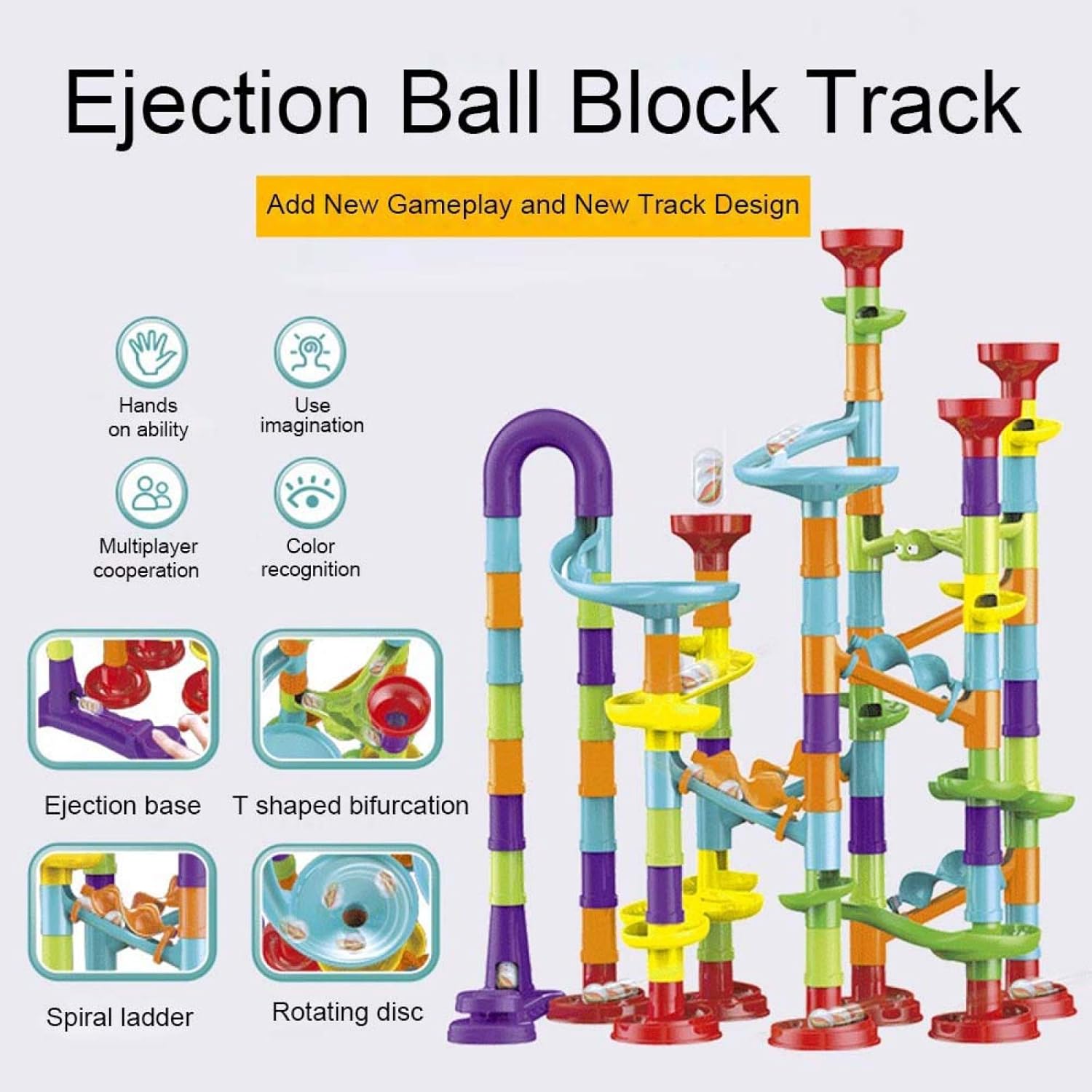 113 Pcs Marble Runs Race Maze Building Blocks Race Track Game Set STEM ...