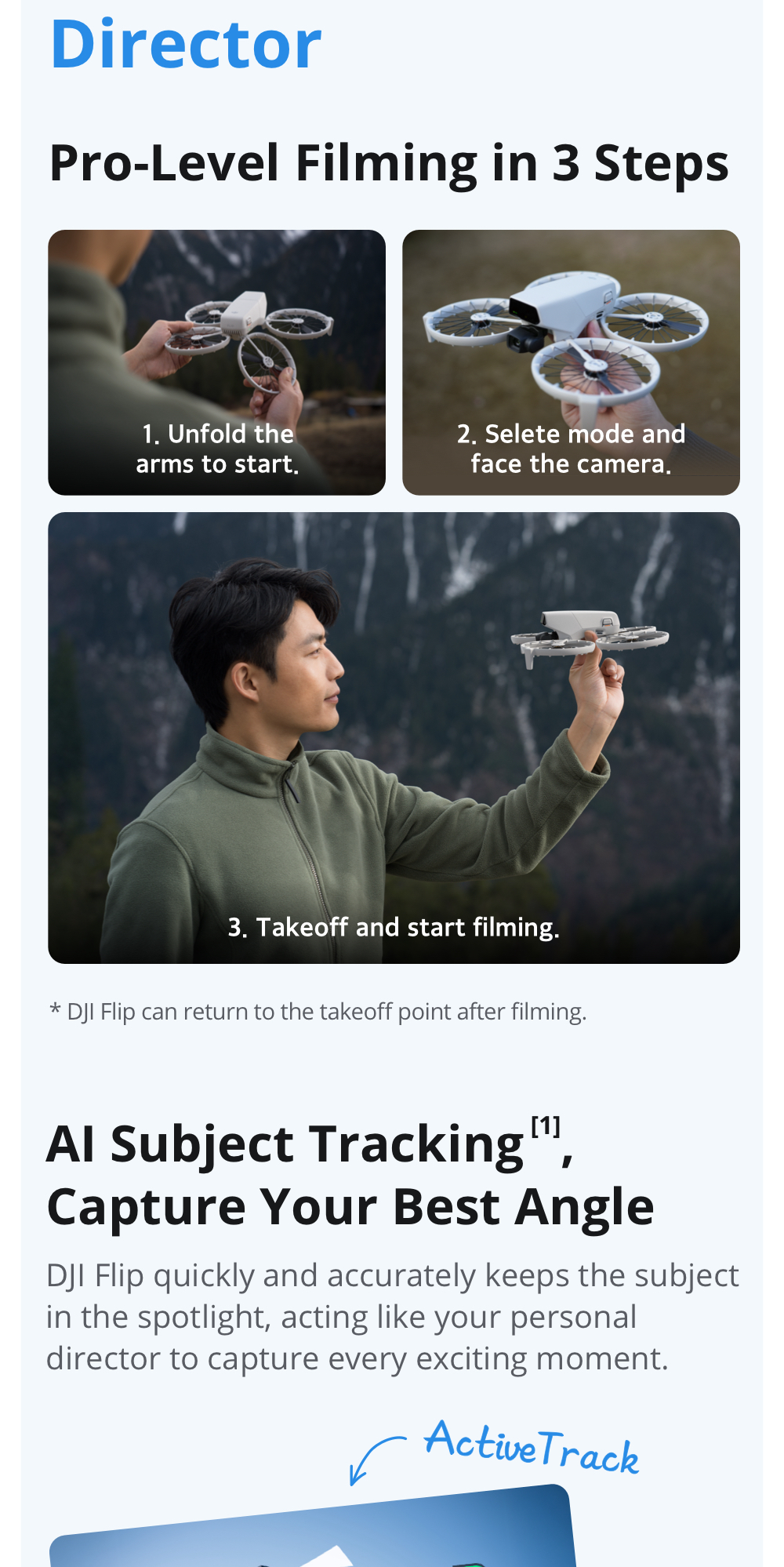 DJI Flip - Camera Drone | 6 Shooting Modes | Under 249g | Smart Subject ...