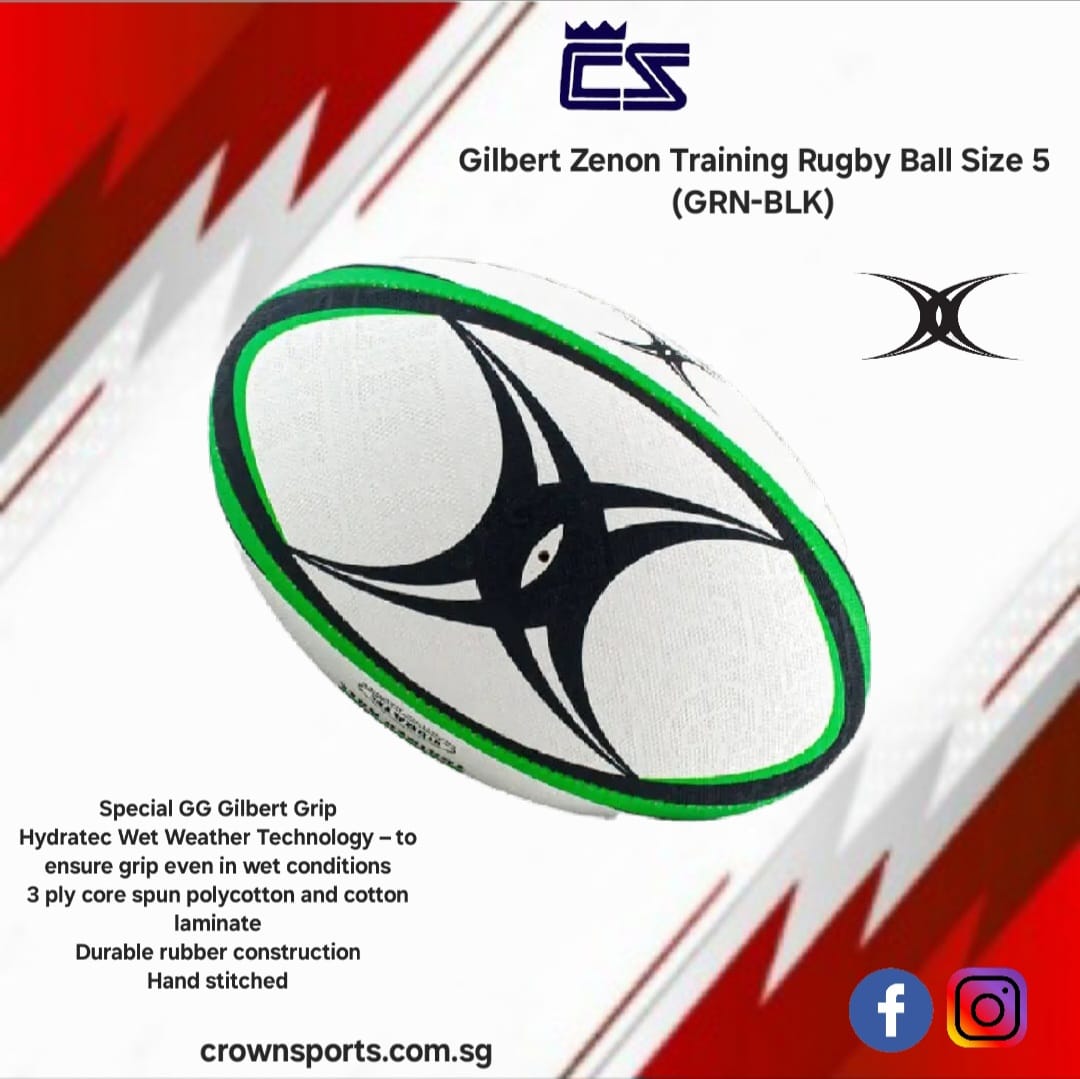 Gilbert Zenon Training Rugby Ball Size 5 - (GRN-BLK) | Shopee Singapore
