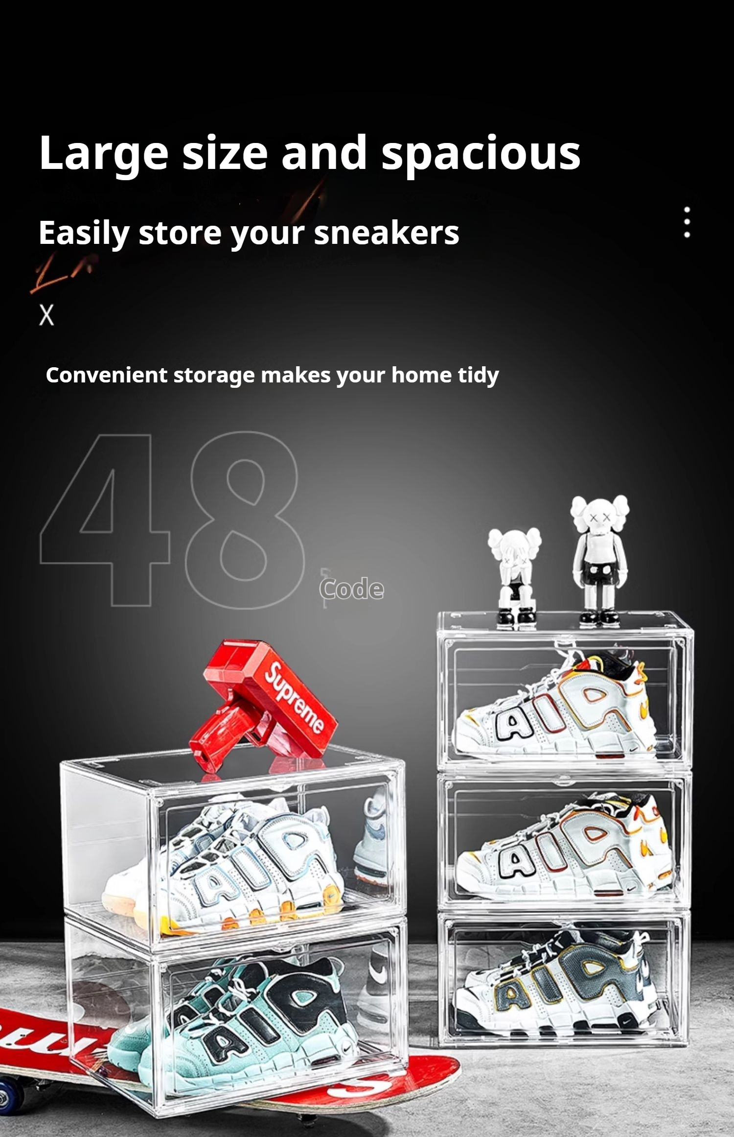 【Next Day Delivery】Acrylic Shoe Box Stackable Shoes Display Box ...