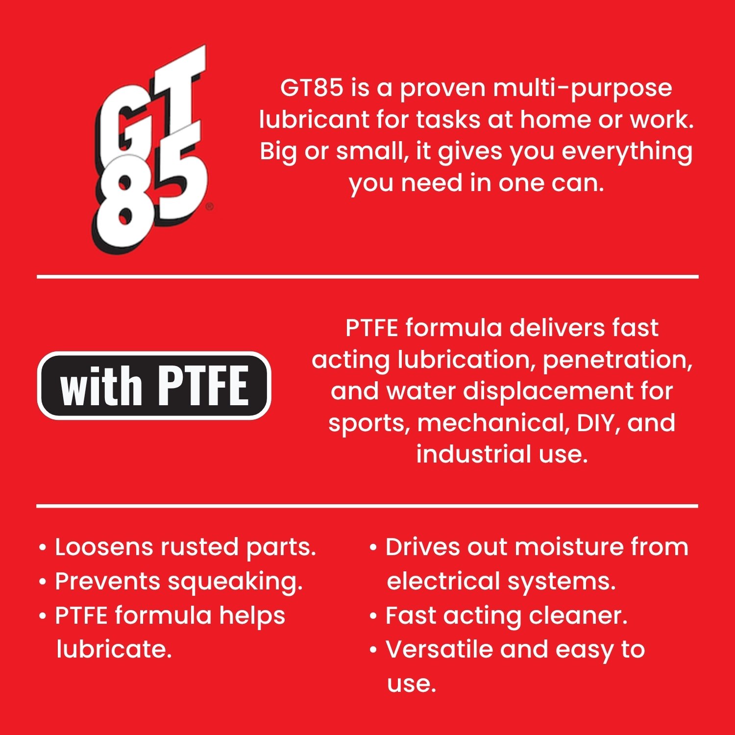 GT85 Multi-Purpose Lubricant Spray with PTFE – 400ml | Shopee Singapore