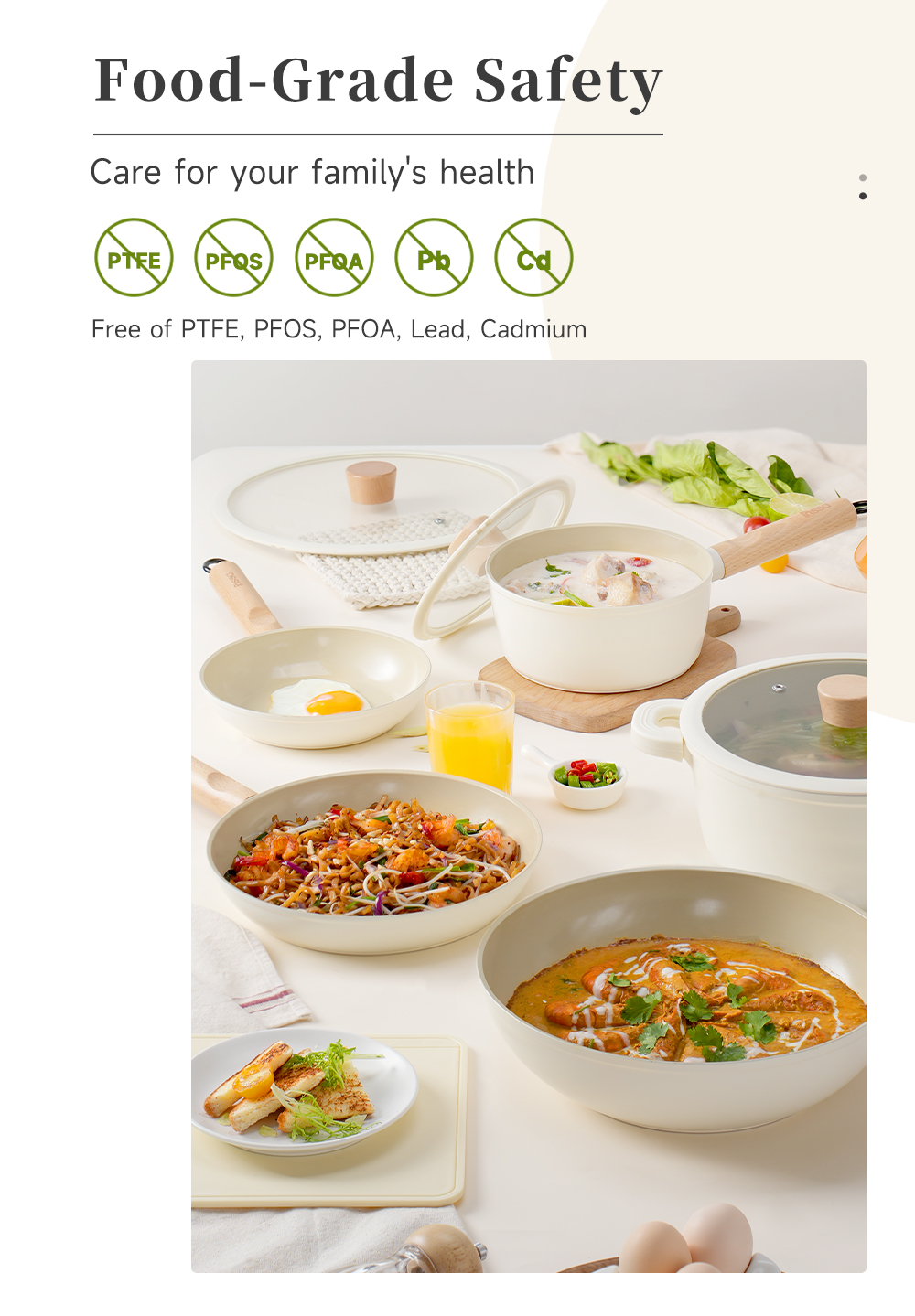 Simplus Kit 8 Pcs Cookware 丨Saucepan Wok Fry Pan Stockpot丨Ceramic Non ...