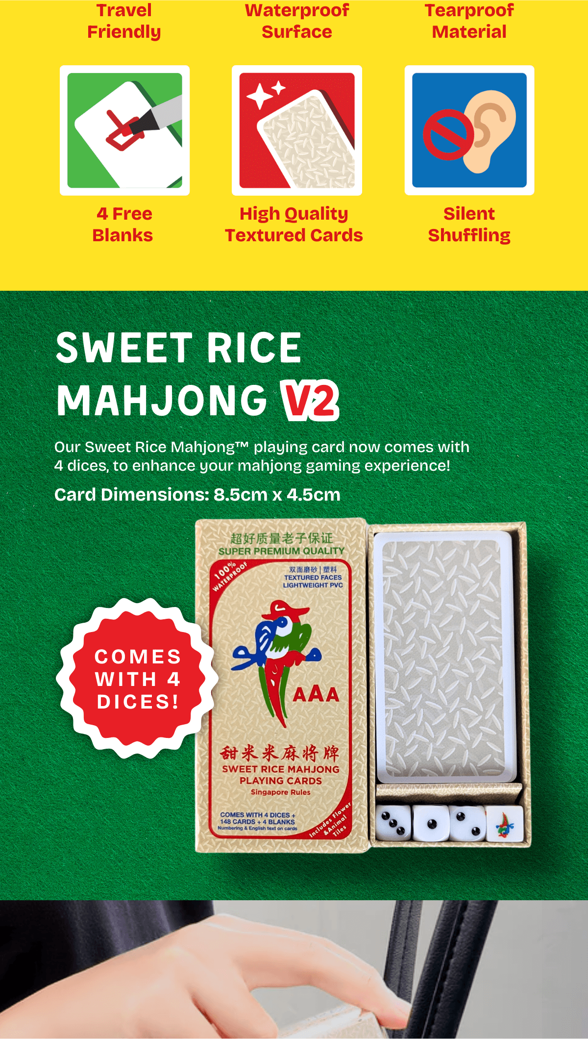 Sweet Rice Mahjong Cards Singapore Rules 148+4 Cards | Travel Friendly ...