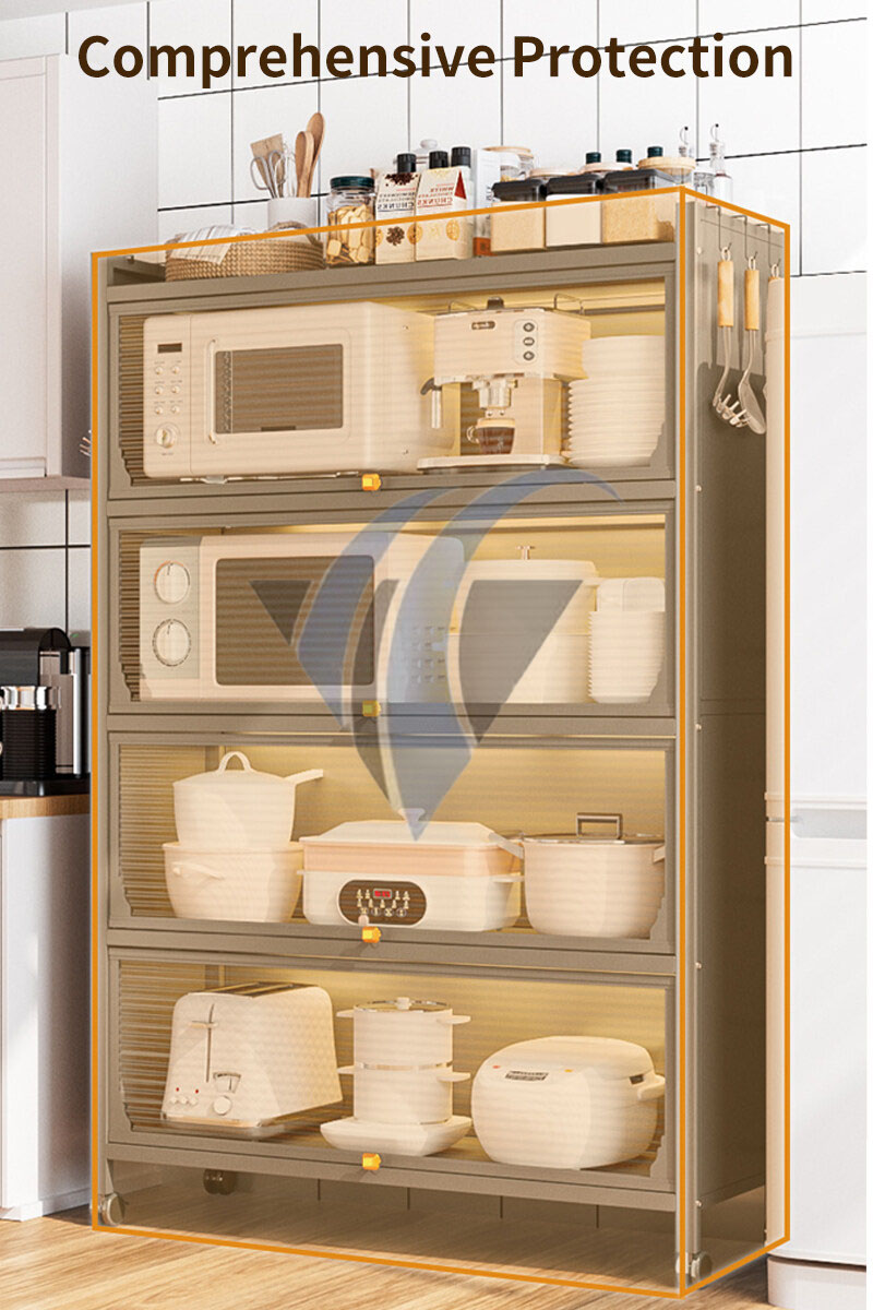 【TOP ONE】Multi-functional dustproof cabinet/kitchen rack/stacking rack ...