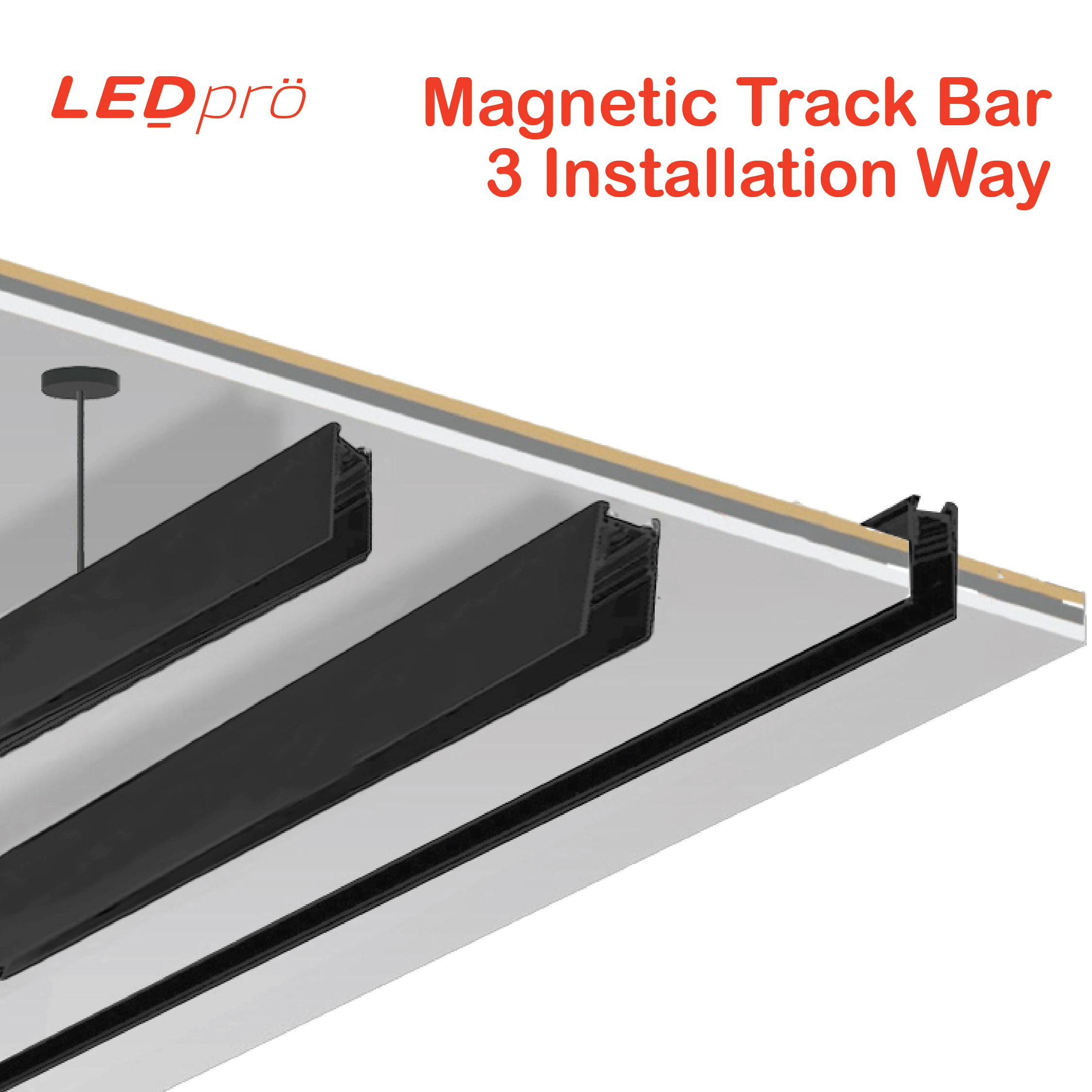 LED PRO Magnetic Track Light System 1M / 1.5M Magnetic Track / Mounted ...