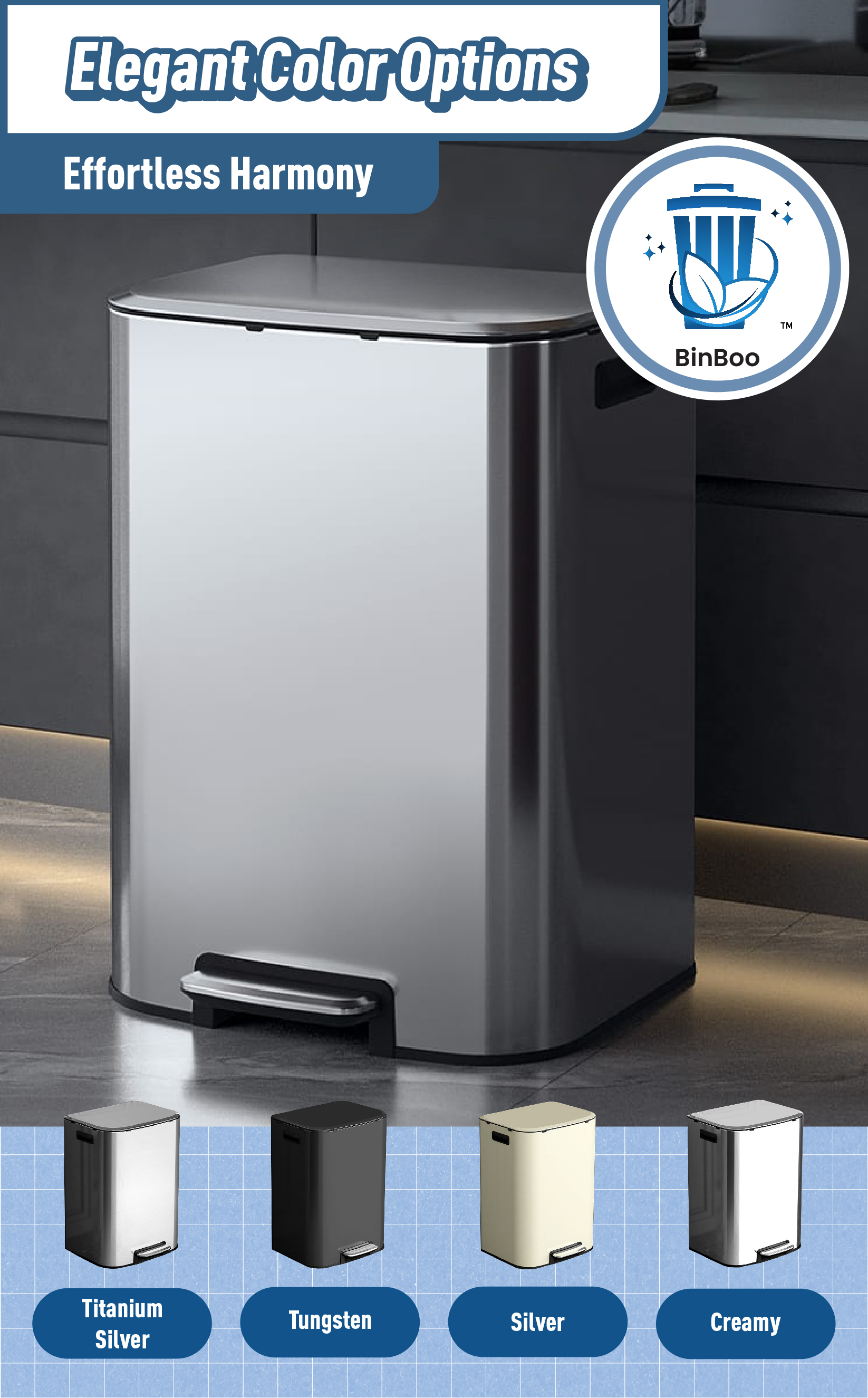 [SG STOCK] Stainless Steel Pedal Dustbin | Soft Close Lid Trash Bin ...