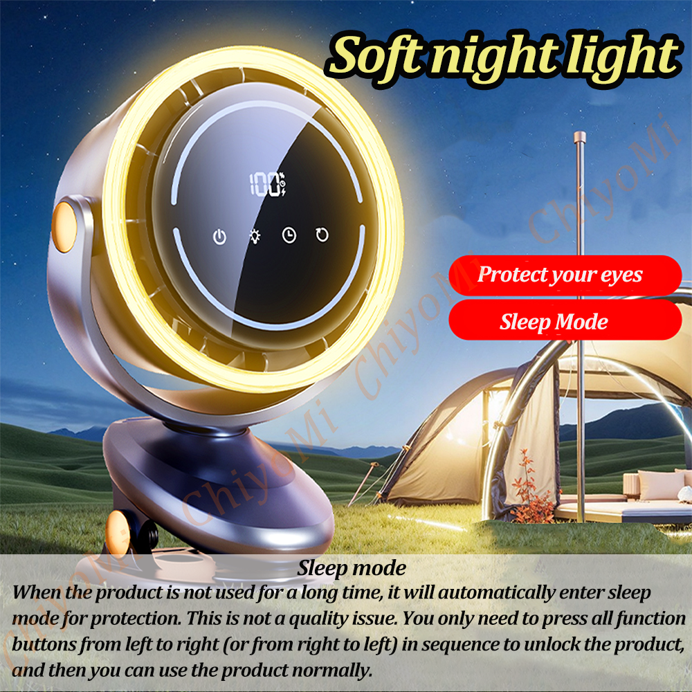 【SG Stock】Auto Rotate Fan Portable Fan Strong Wind 4000mAh Battery USB ...