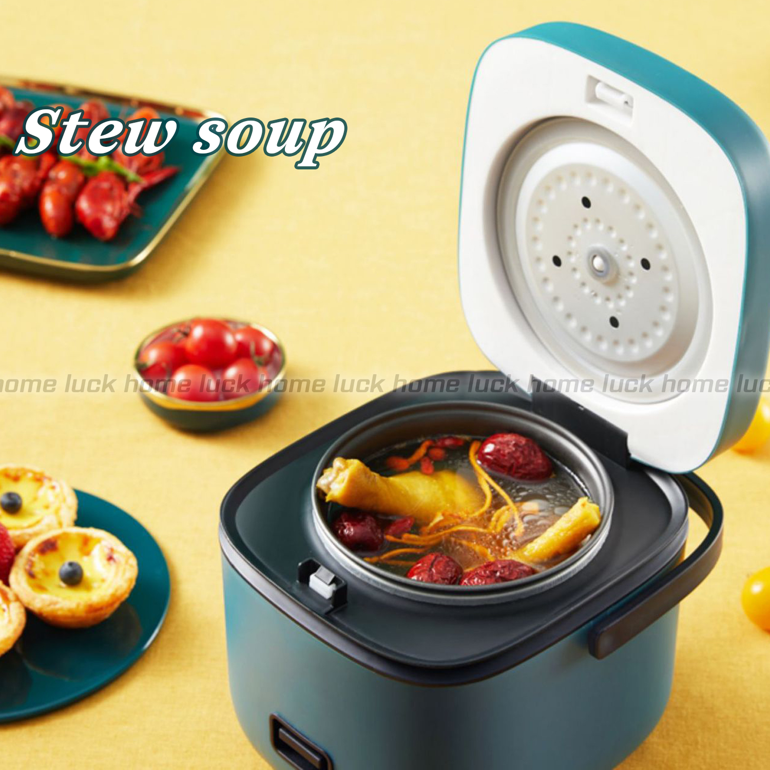 1.2L Mini Rice Cooker Cooker For 1~2 People Electric pot Food Grade Non ...
