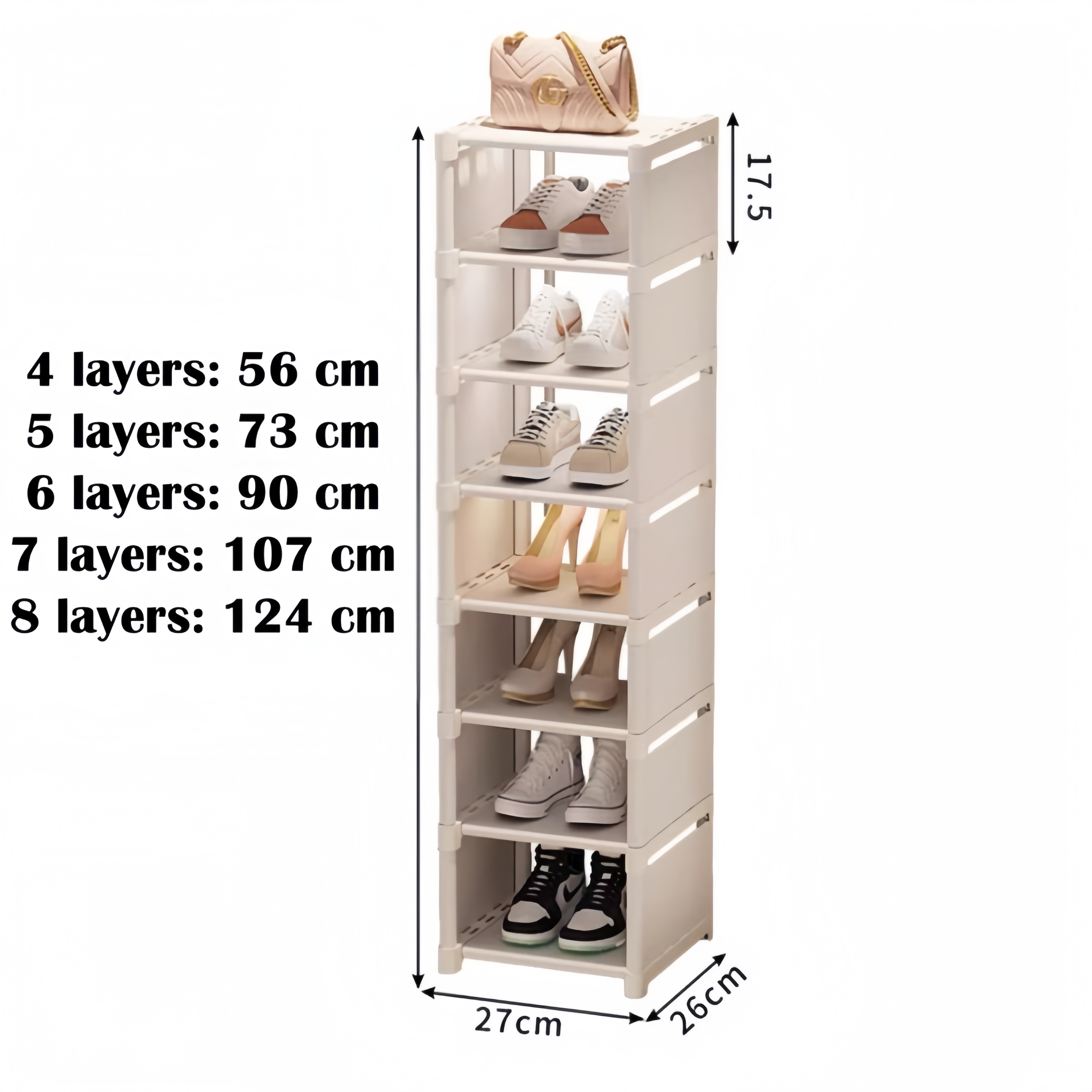 【SG】5 Tiers Shoe Rack Multi-Layer Steel Pipe Non-woven Fabric Shoe ...