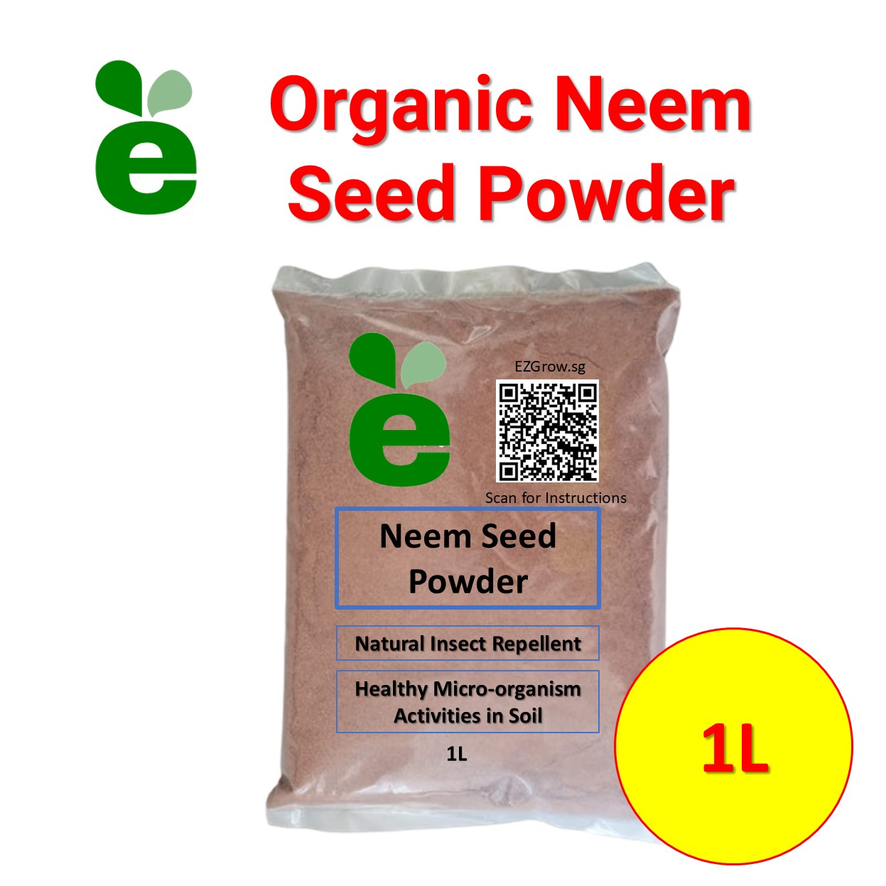 1L Organic Ground Neem Seed Powder | Neem Cake Fertiliser (fr SG ...
