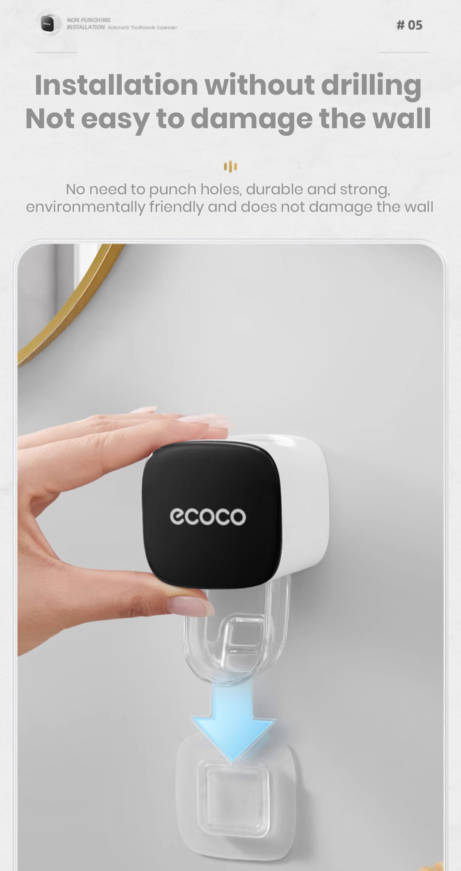 [SG InStock] ECOCO Minimalist Toothpaste Dispenser 簡約型牙膏分配器 ...