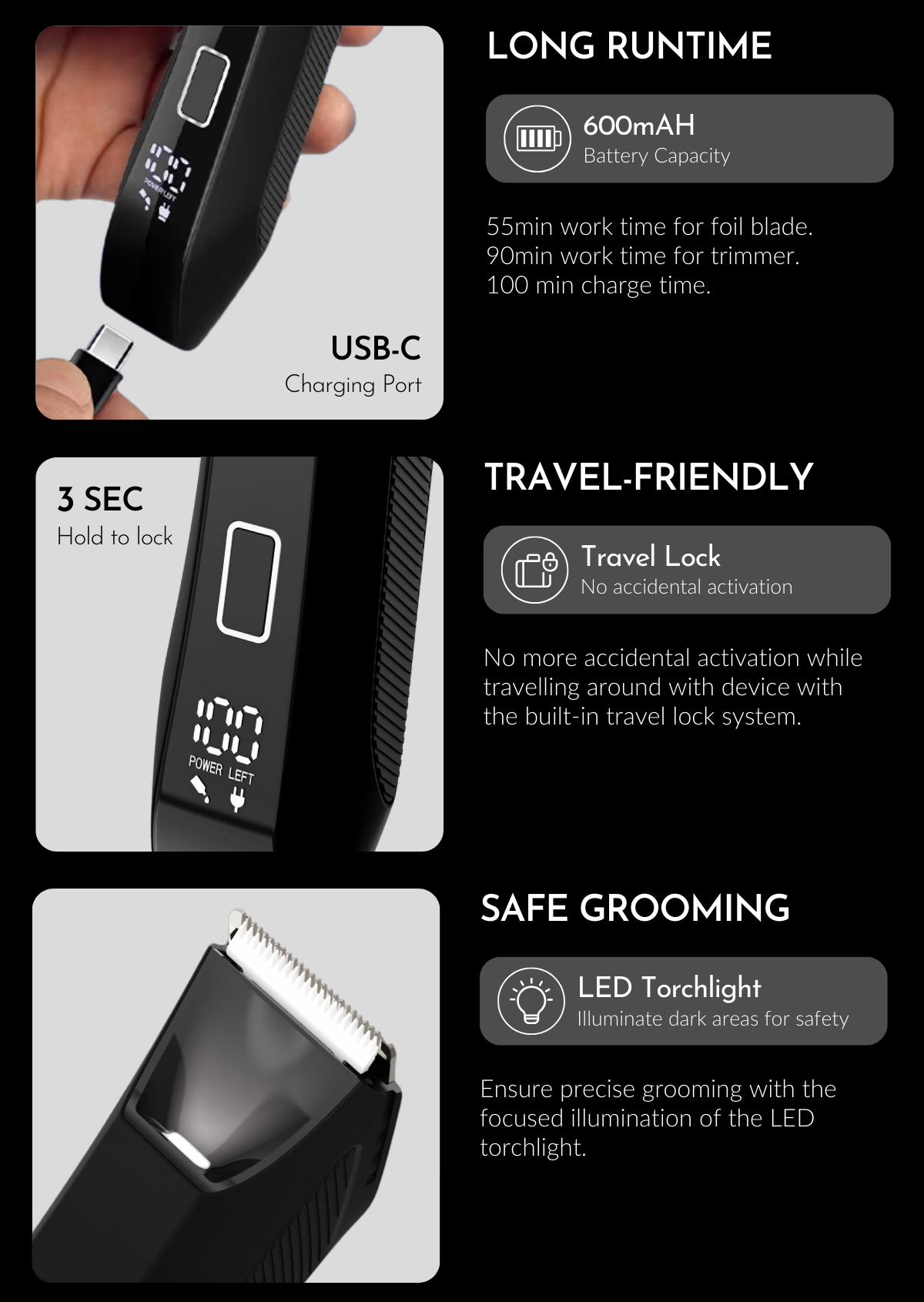 Manscaping Electric Shaver, Body & Groin Shaver | Beard Hair Trimmer ...