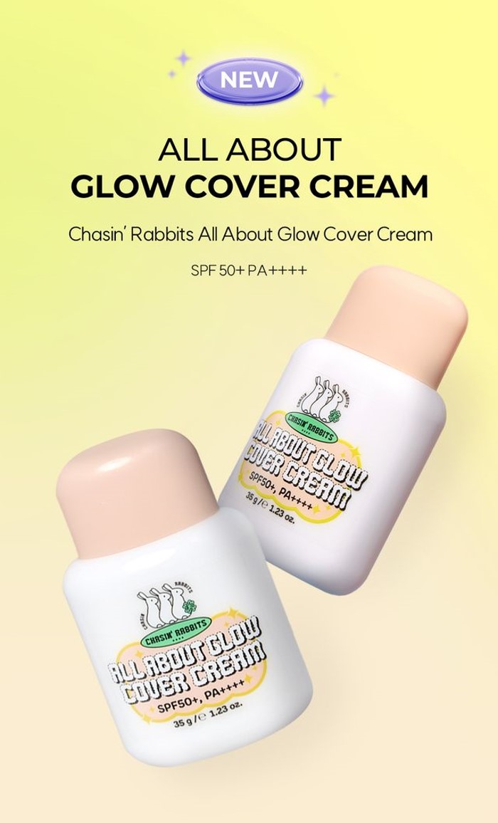 CHASIN' RABBITS All About Glow Cover Cream 35g, Lightweight, Hydrating ...