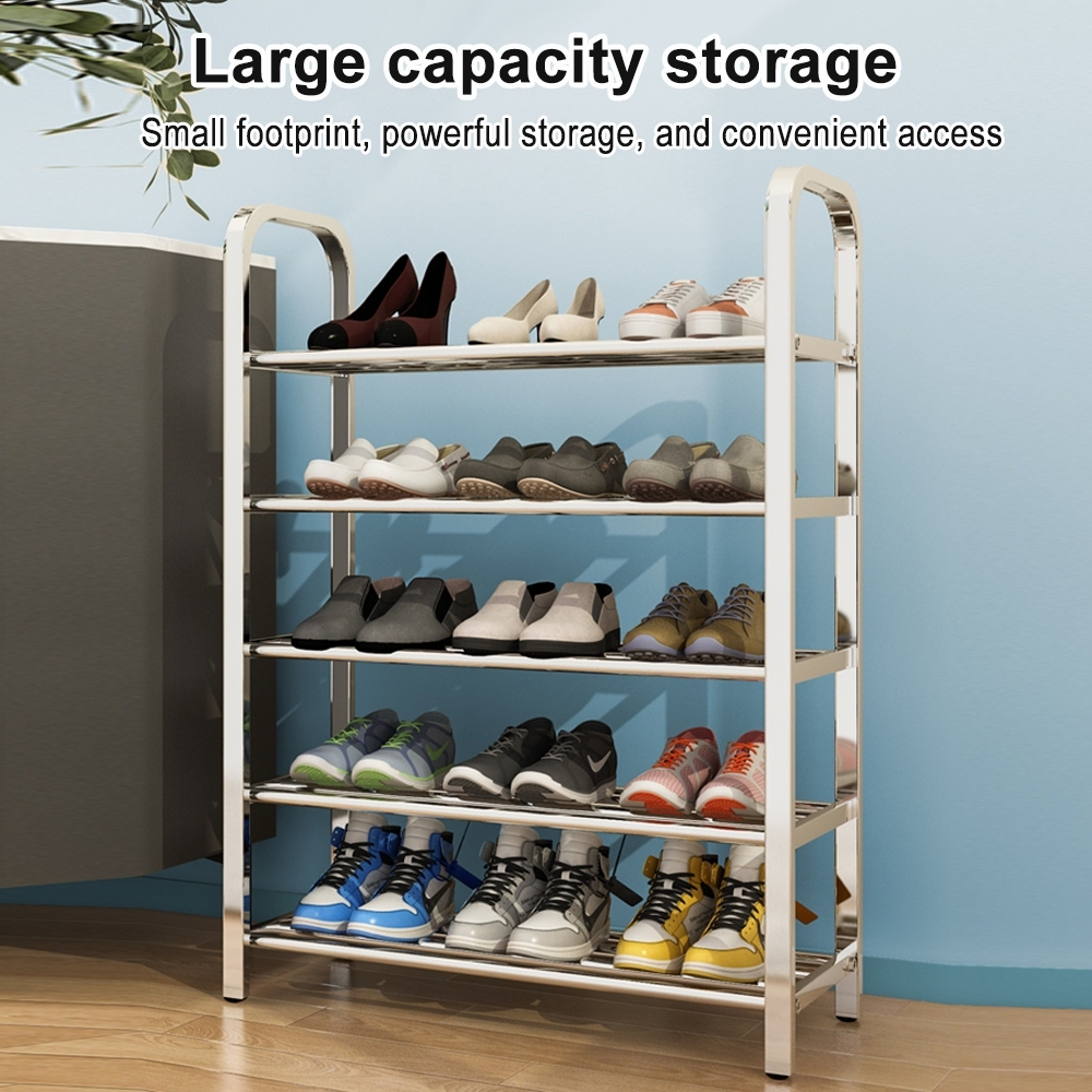 Metal Shoe Rack Stainless Steel mini Shoe Rack Multifunctional Shelves ...