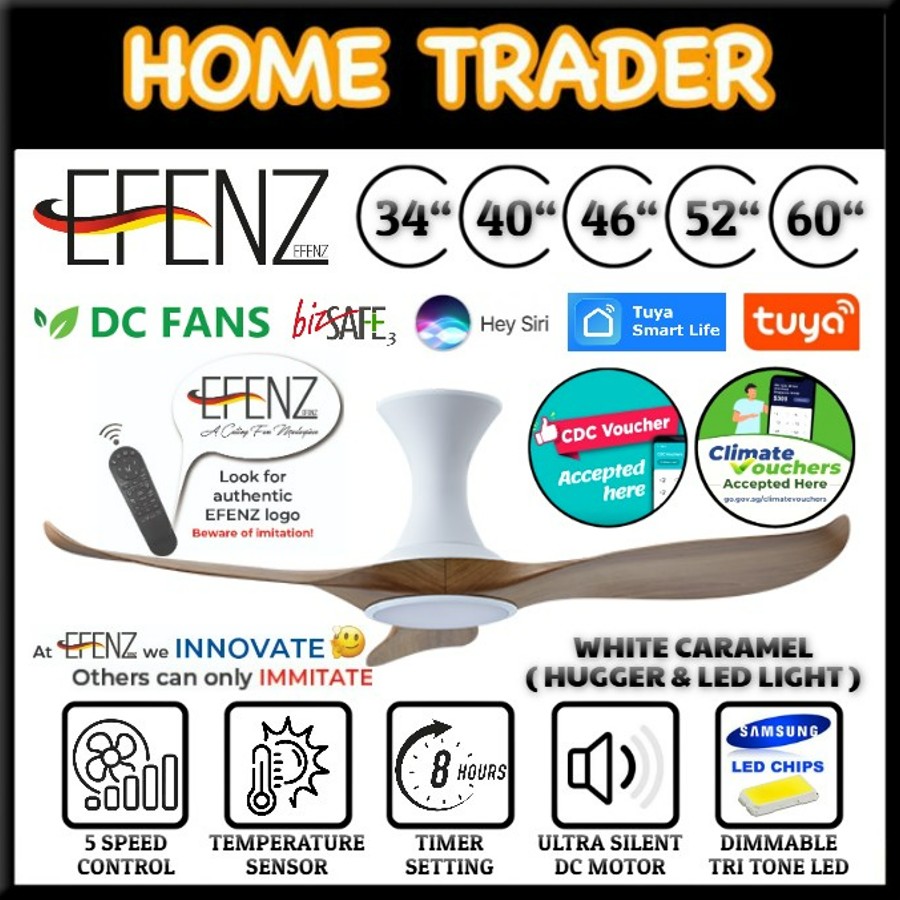 TRADE IN CASHBACK EFENZ CEILING FAN DC MOTOR WHITE CARAMEL | Shopee ...