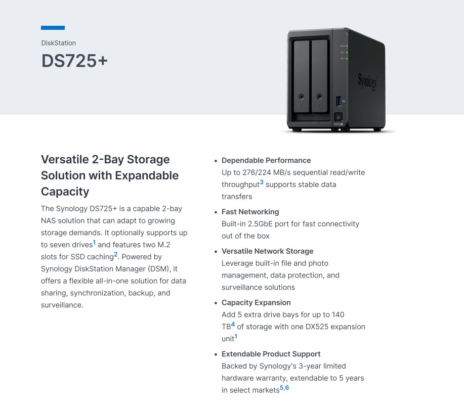 [SYNOLOGY Authorised Distributor]DS725+ 2 Bay DiskStation NAS bundle ...