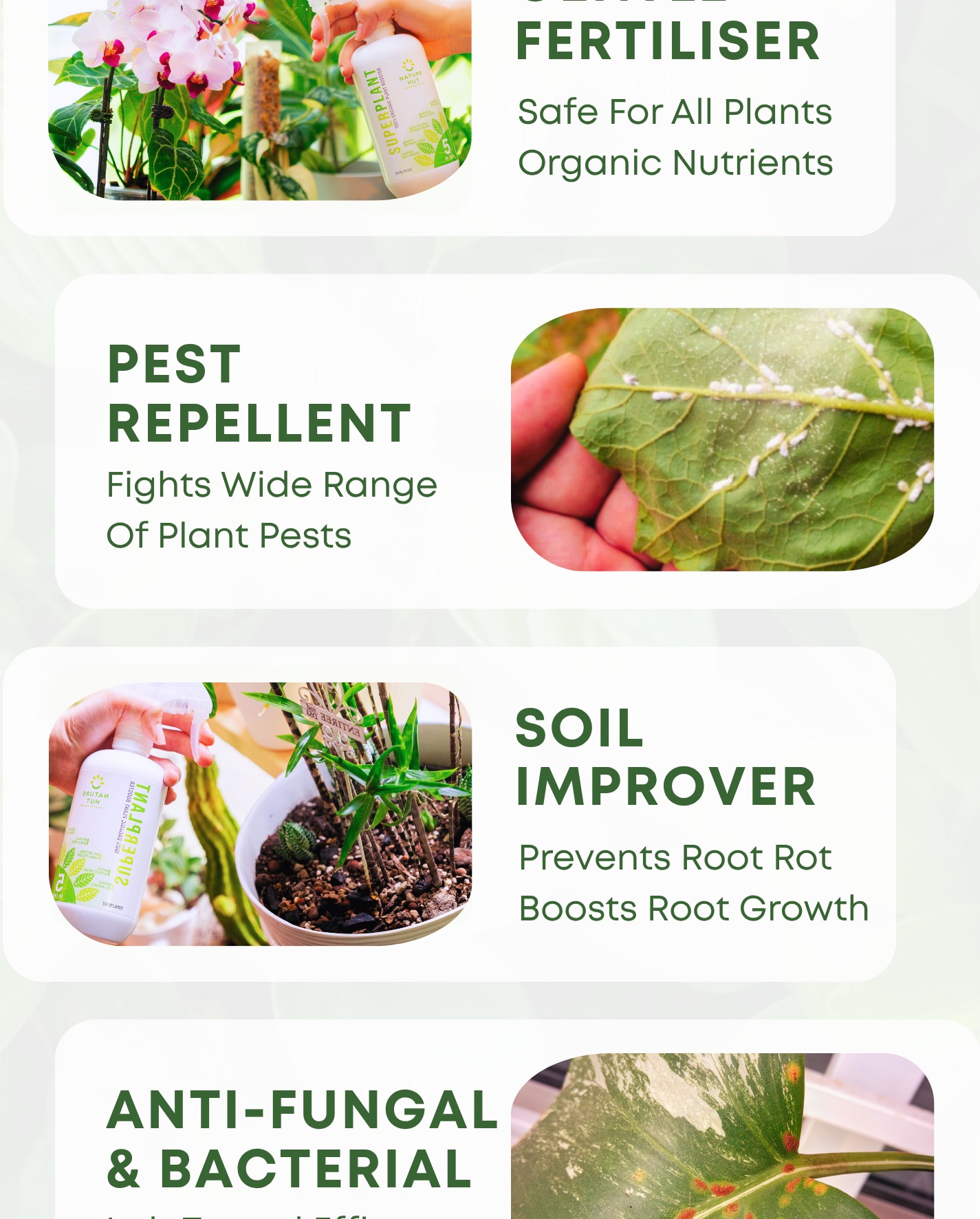 SUPERPLANT Organic Plant Spray Fertilizer [500ml * 3BTL] Repellent ...