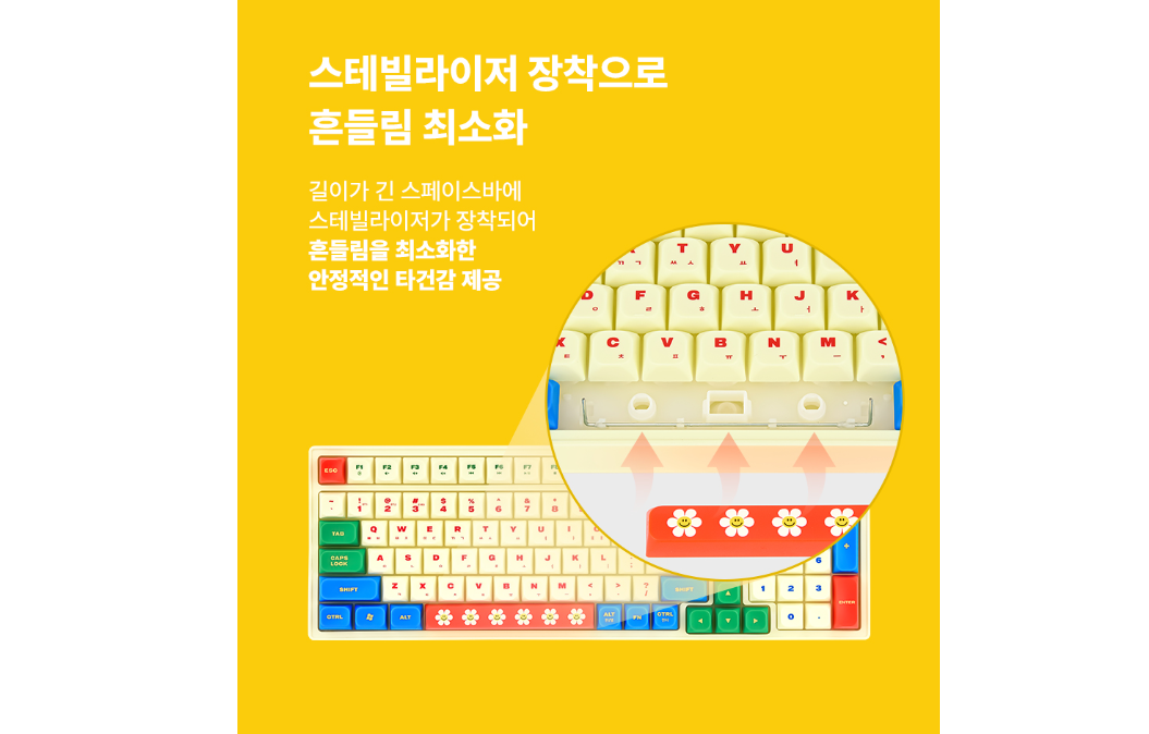 [WIGGLE WIGGLE] Silent Full-Key Mechanical Wireless Keyboard, 2 colors ...