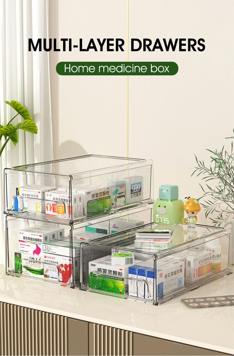 HXR Multi-Layer Transparent Acrylic Storage Box Stackable Dustproof ...