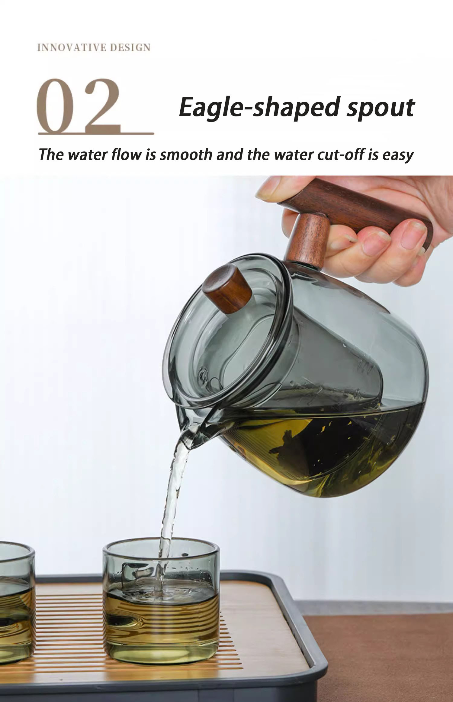 {SG} Tea Pot With Filter Borosilicate Glass TeaPot Water Separation Tea ...