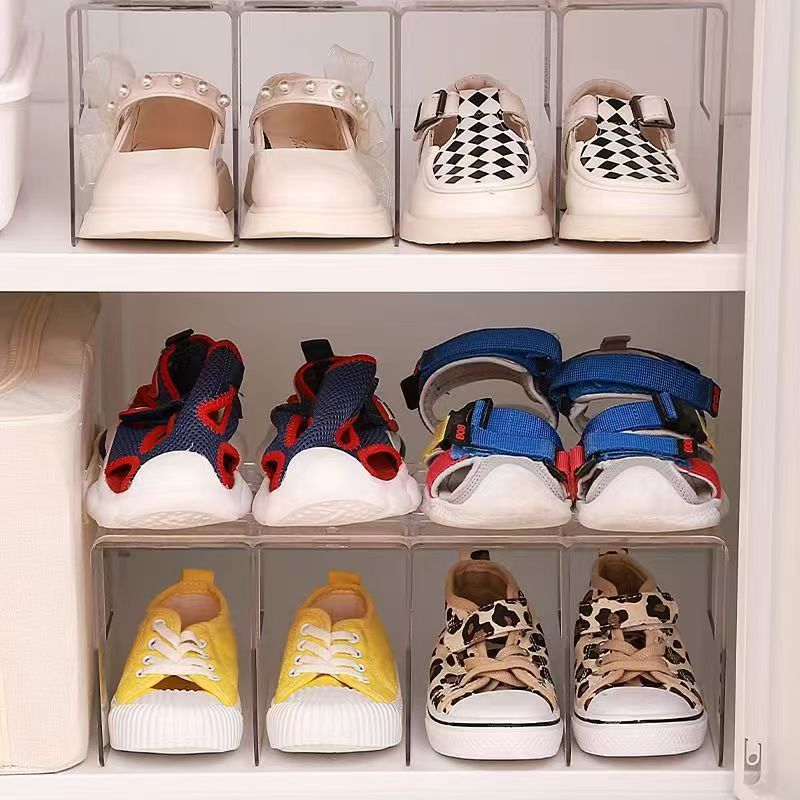 {SG} Transparent Shoe Storage Rack Stackable Baby Shoe Rack For Kids 4 ...