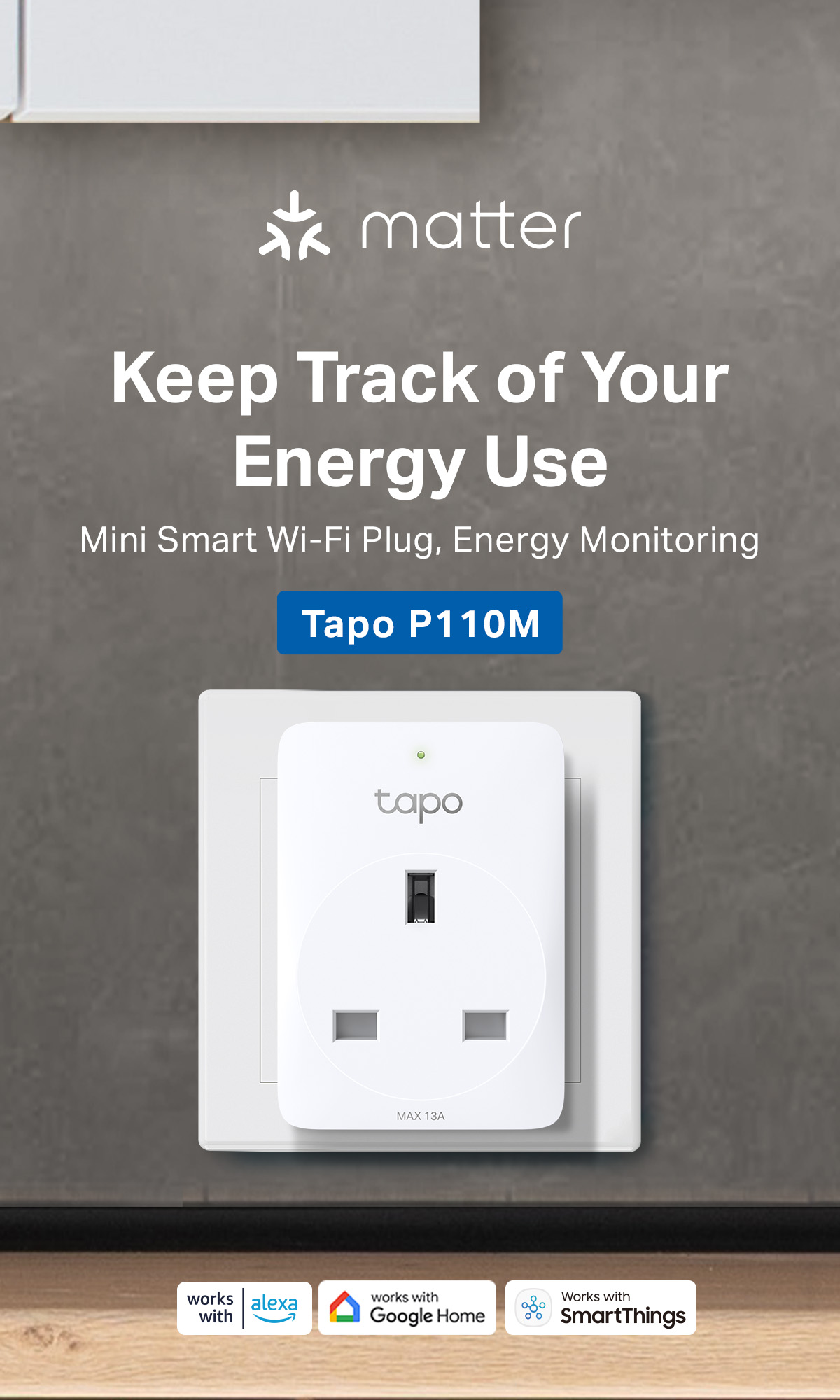 TP-Link Tapo P110M Smart WiFi Plug Energy Monitoring,Remote Control ...