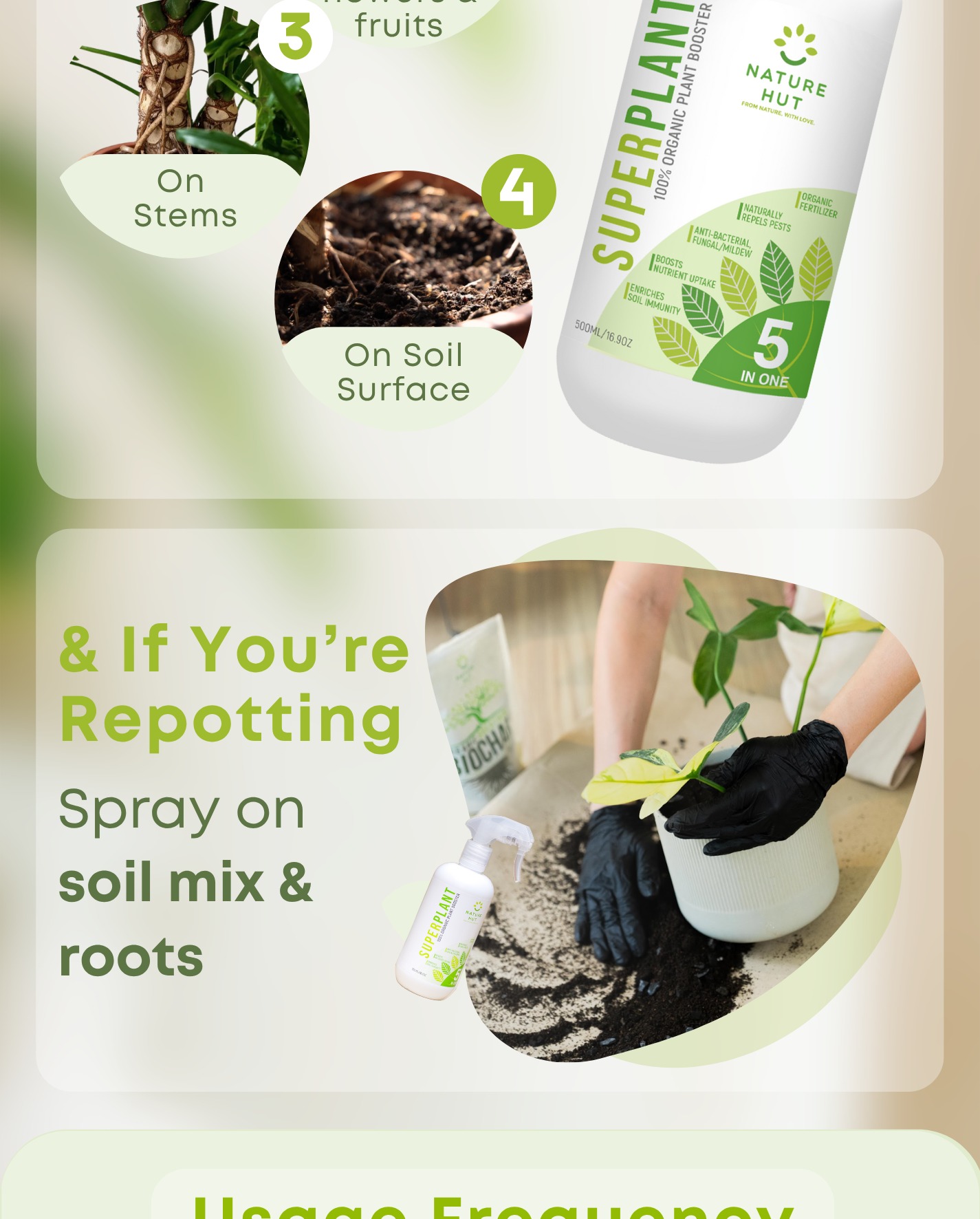 SUPERPLANT Organic Plant Spray Fertilizer [500ml * 3BTL] Repellent ...