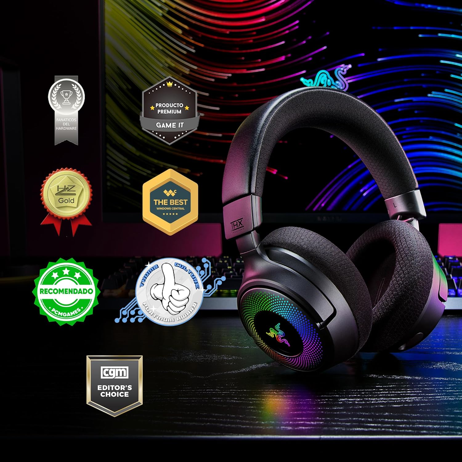 Razer Kraken V4 Wireless Gaming Headset with Chroma RGB – For PC, Mac ...
