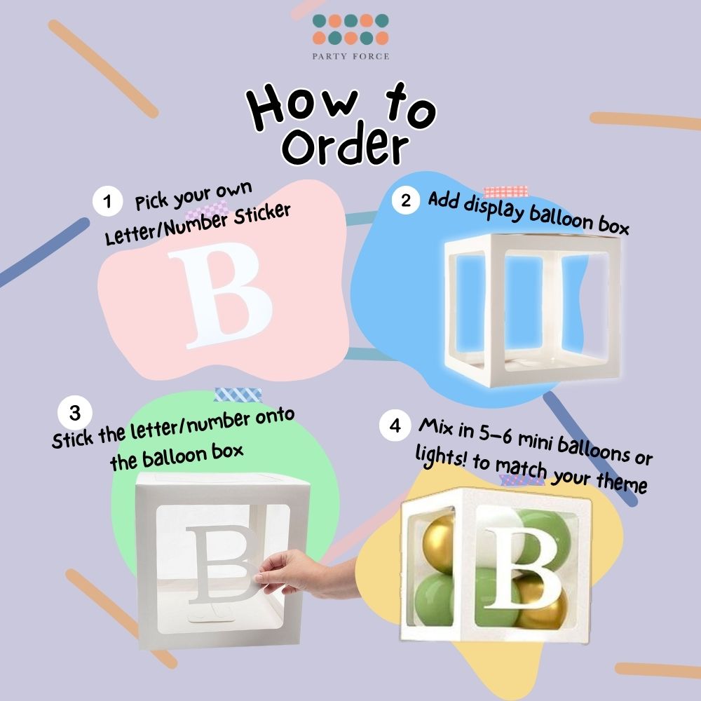 [SG Instock] Alphabet Balloon Box Number Balloon Box DIY Letter Box ...
