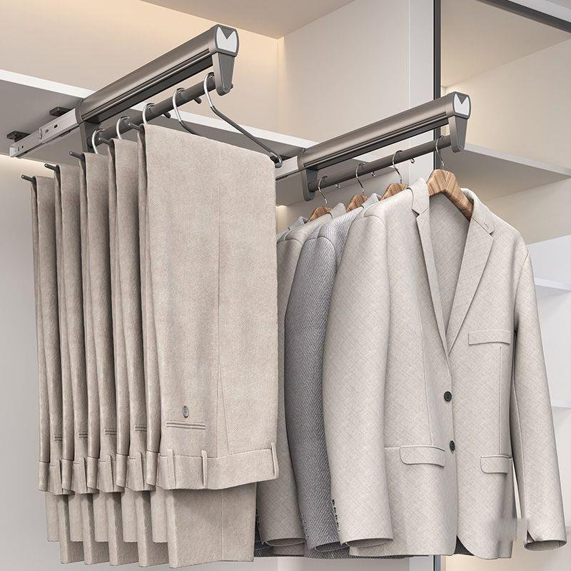 Clothes rack pull out rack retractable hanger rack wardrobe organizer ...