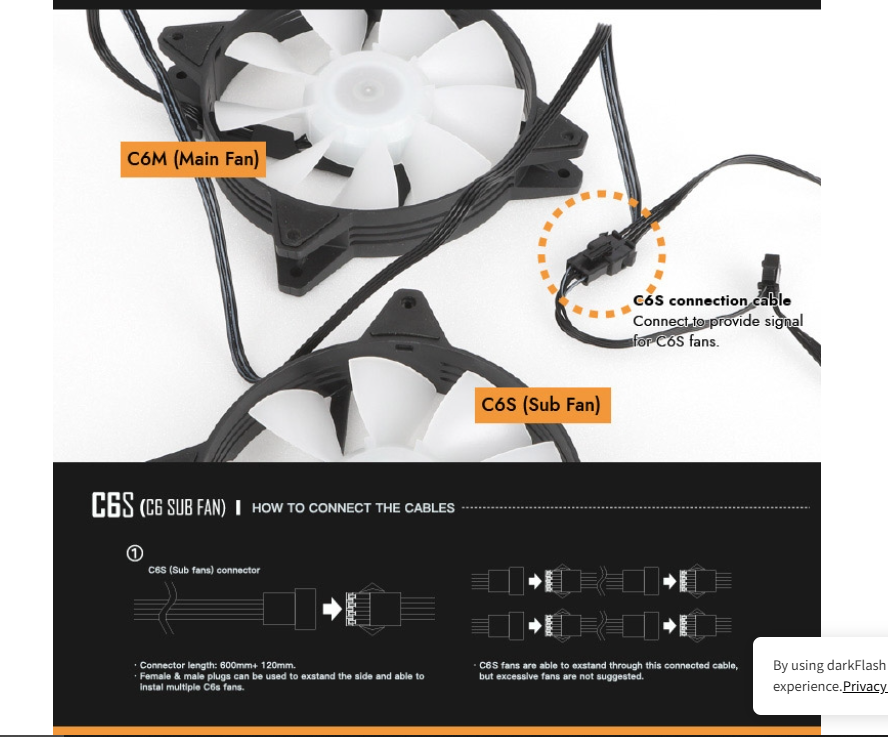 darkFlash C6 3in1 Fans Pack White/Black/Pink (1 Year Warranty By Tech ...